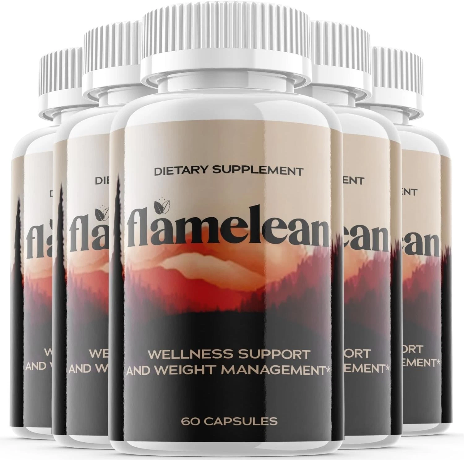 (5 Pack) Flamelean Supplement Pills - Support Weight Loss, Fat Burn - 300 Pills