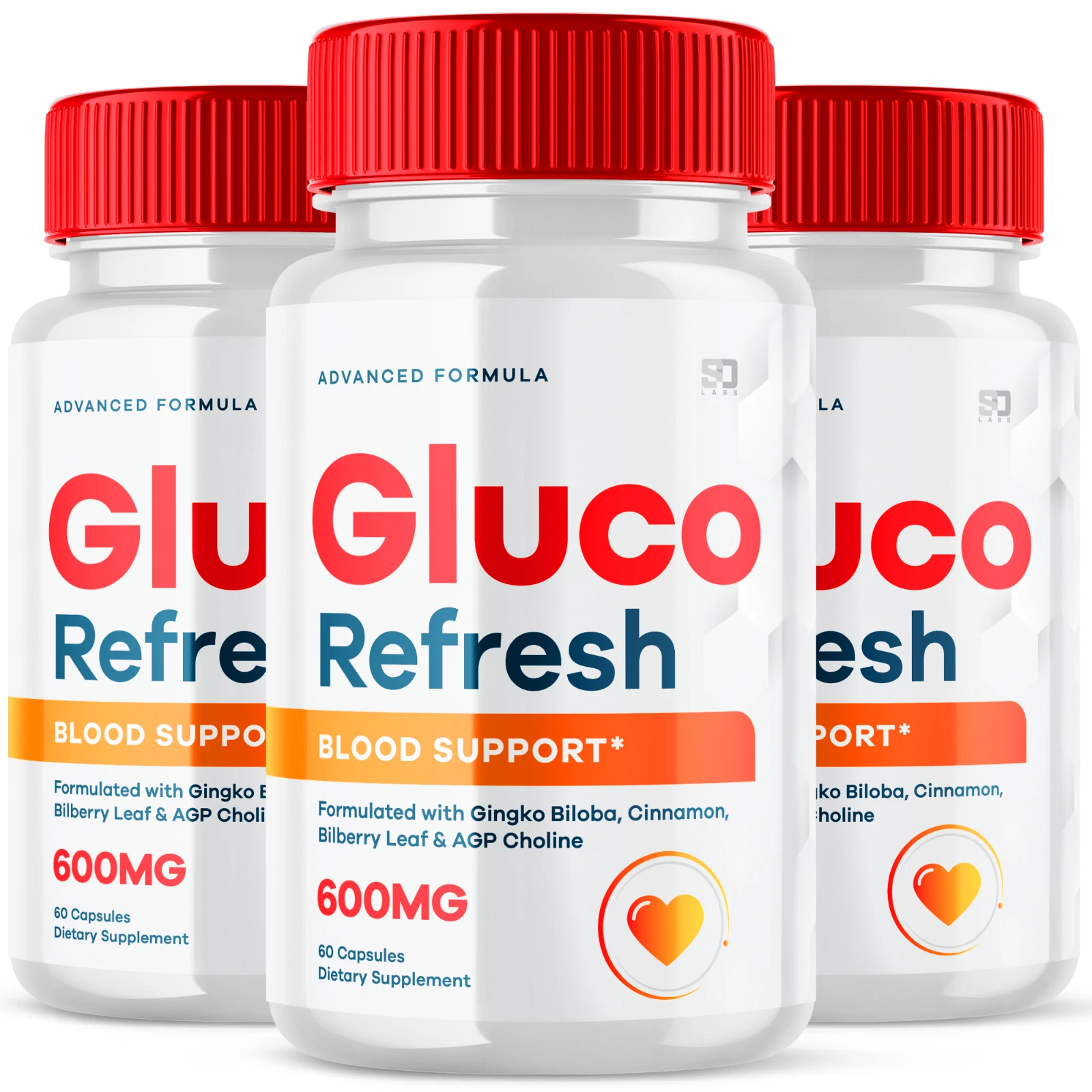 (3 Pack) Gluco Refresh Pills - Blood Sugar Health Support Formula - 180 Capsules