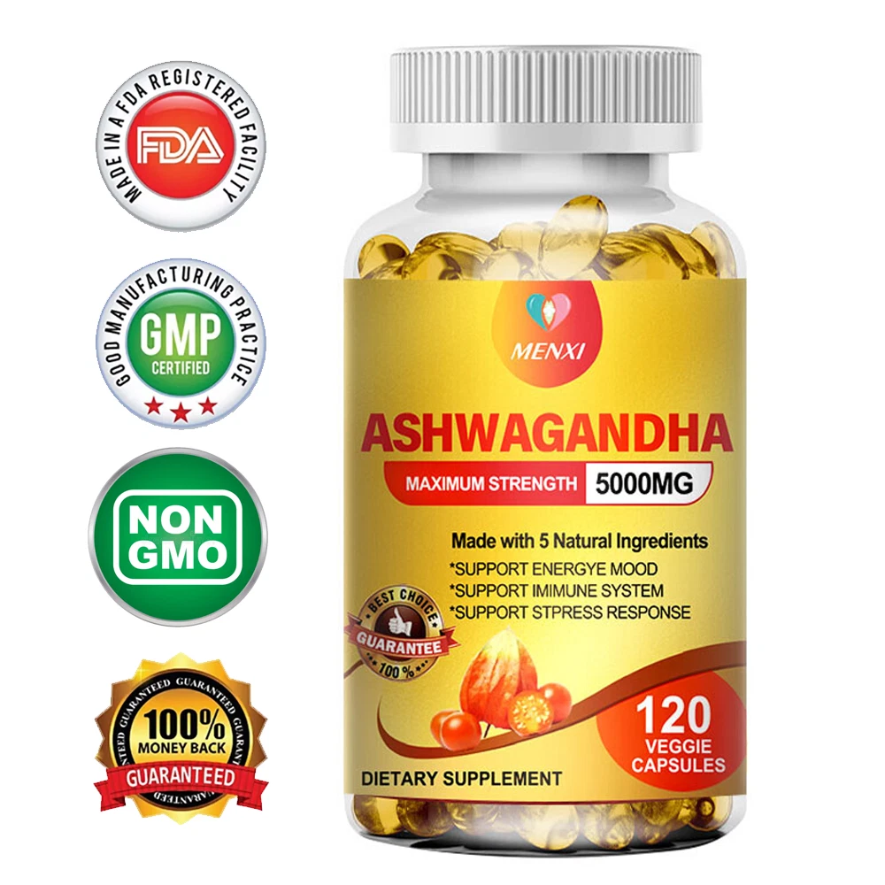 Ashwagandha Supplements Extra Strength Ashwagandha Capsules with 5000mg, 120 ct