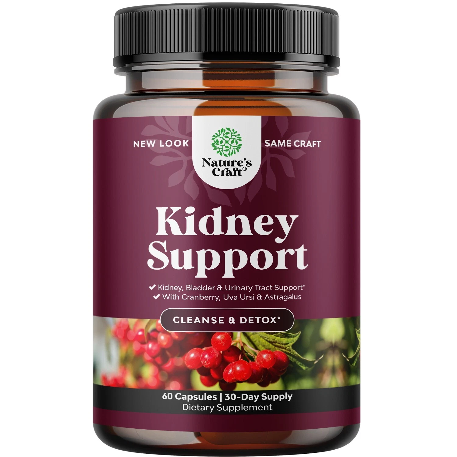 Kidney Support Cranberry Pills for Women and Men - High Strength 60ct