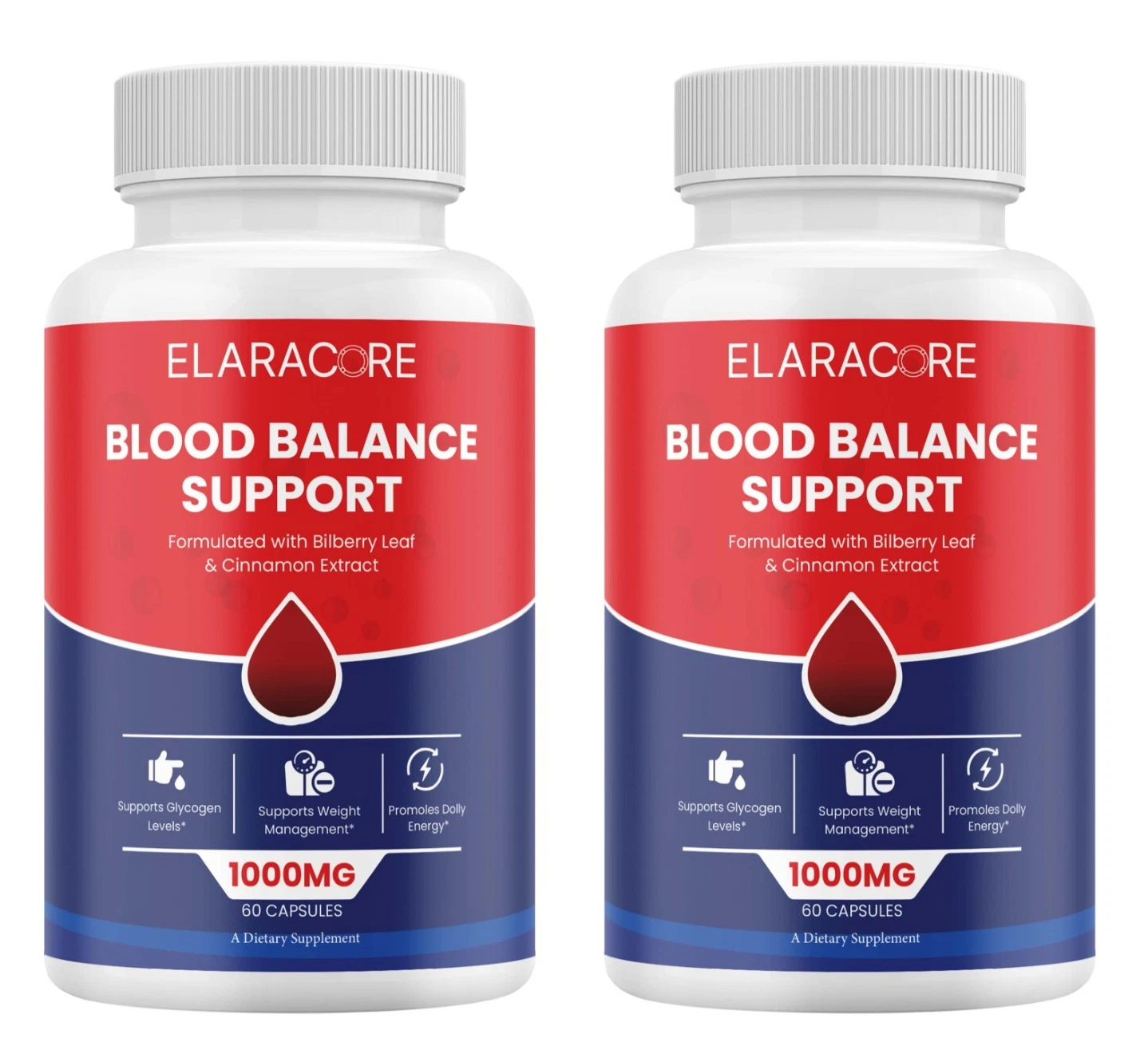 (2 Pack) Elaracore Glycogen Capsules, Elaracore Advanced Blood Support Capsules