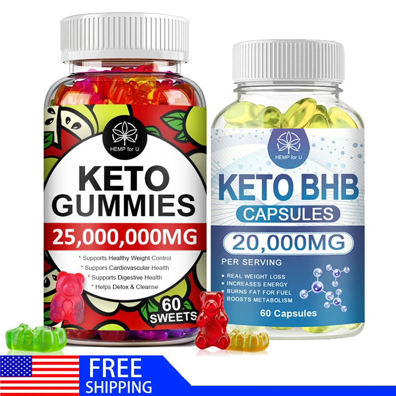 Keto ACV BHB Gummies/Capsules For Fat Burn Weight Loss Detox Keto Diet Pills