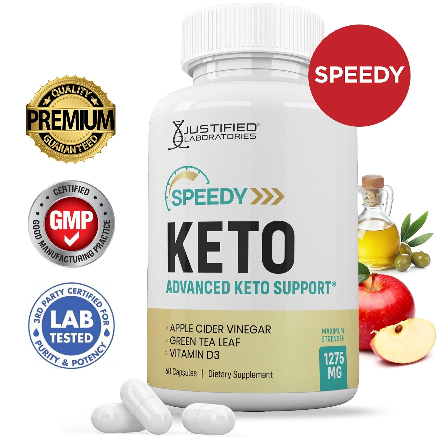 Speedy Keto ACV Pills 1275 MG Stronger Than Gummies Keto Support 1 Bottle