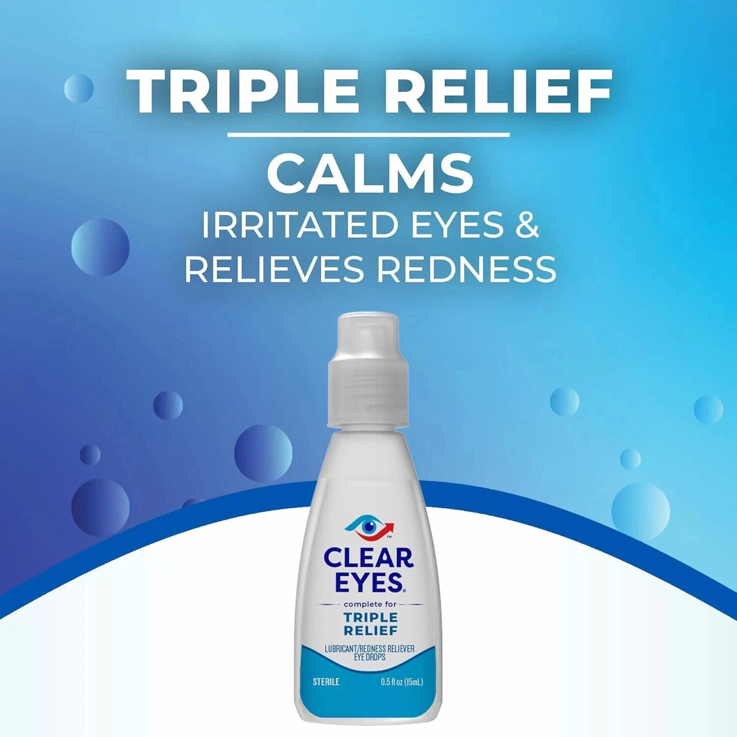 Clear Eyes Triple Relief Eye Drops 0.5 Fl Oz Pack of 3