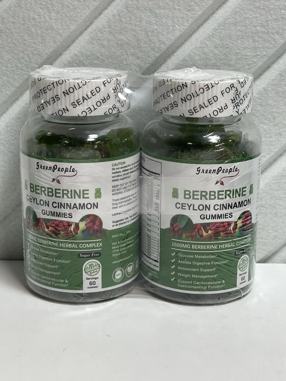 2x Berberine Ceylon Cinnamon Gummies 60ct Each 1500mg EXP:07/25 (PACK OF 2)