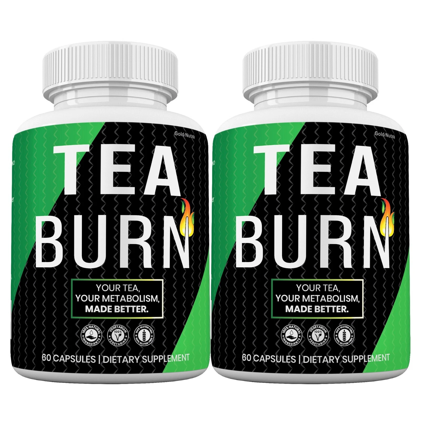 (2 Pack) Tea Burn, Powerful Formula, Effective for Women and Men.