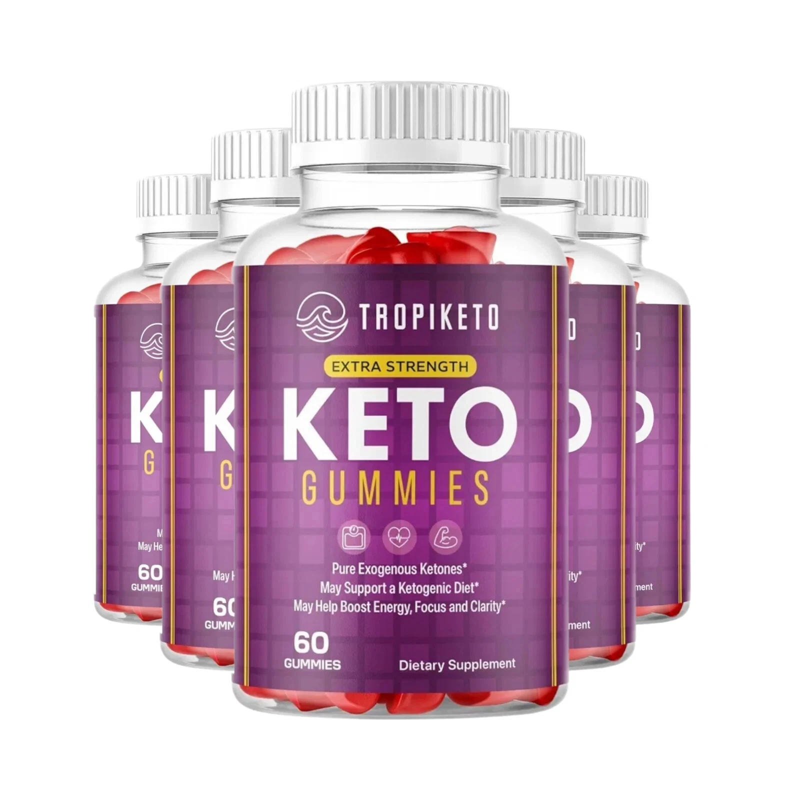 5-Pack TropiKeto Keto ACV gummies, TropiKeto Gummies Weight Loss (300 Gummies)