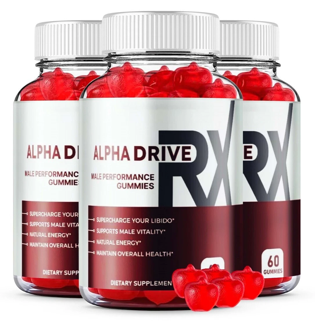 (3 Pack) Alpha Drive RX Male Health Gummies to Boost Energy and Performance