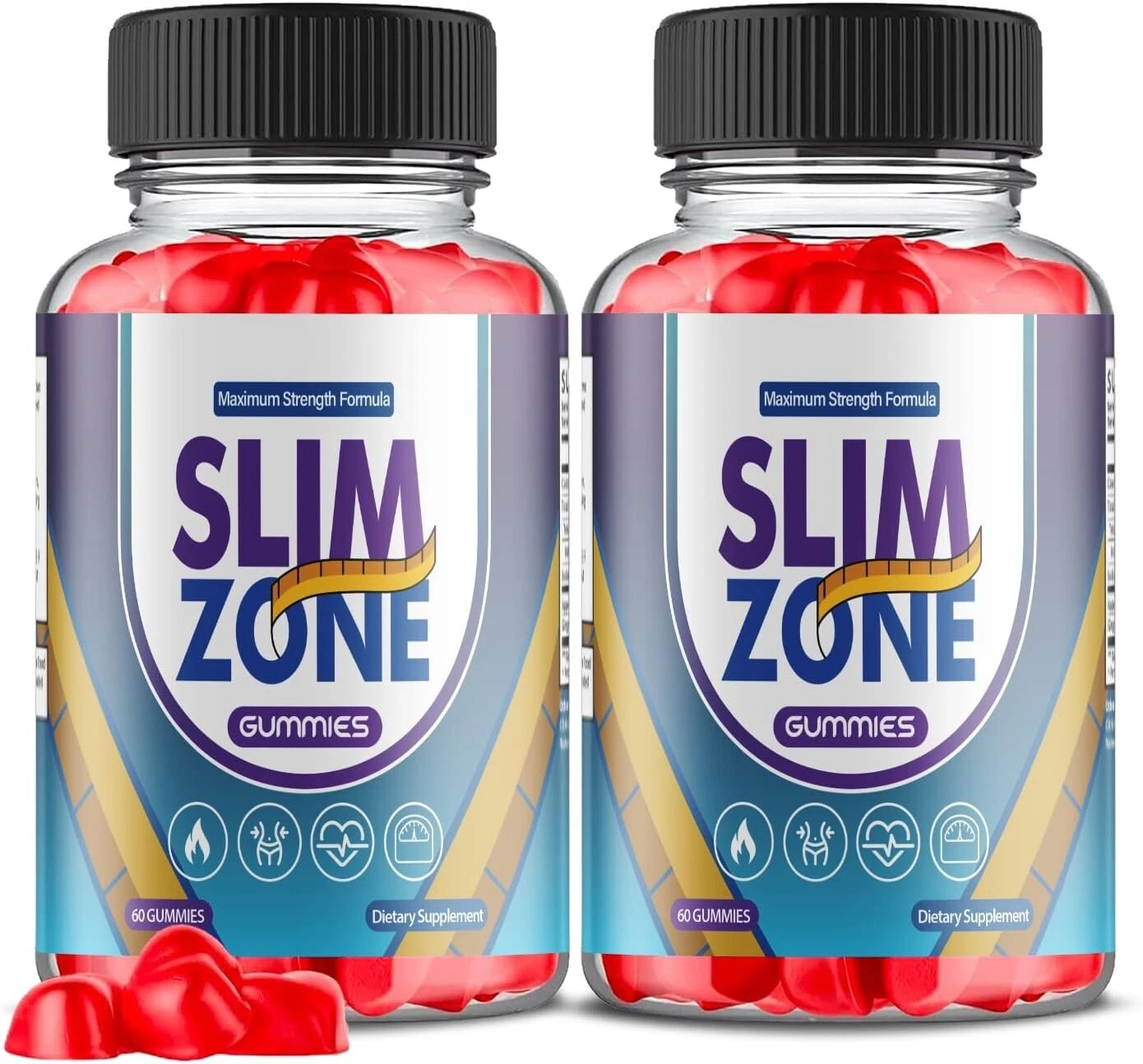 2 Pack - Slim Zone Keto ACV Gummies - Vegan, Weight Loss Supplement - 120 Gums