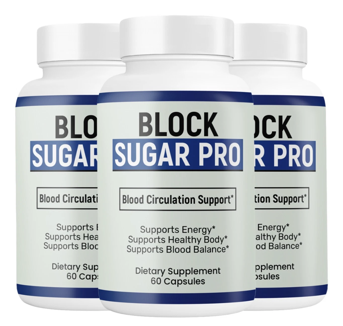 (3 Pack) Block Sugar Pro Capsules, Advanced Blood Support Formula
