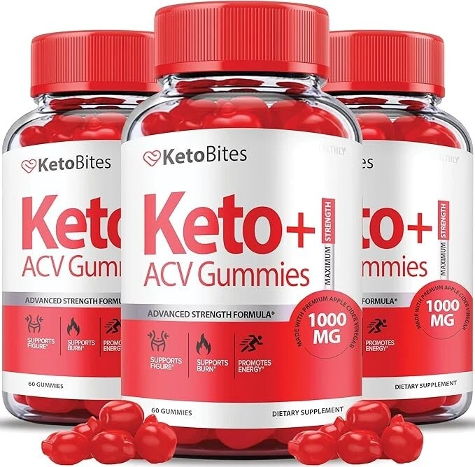 Keto Bites ACV Gummies Max Strength Weight Loss Supplement (180 Gummies) 3-Pack