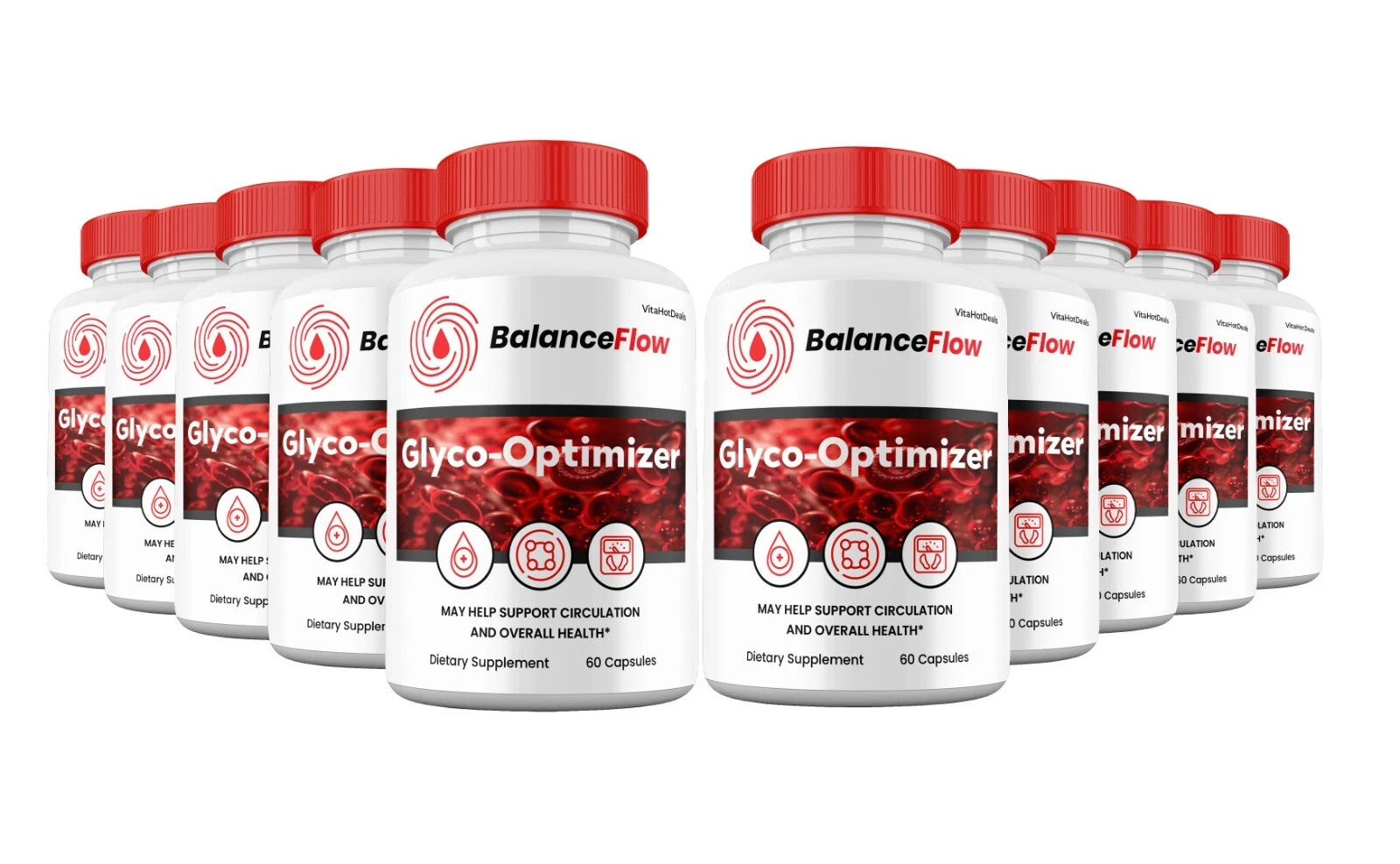 Balance Flow Glyco Optimizer Capsules, Max Strength, BalanceFlow Pills (10 Pack)