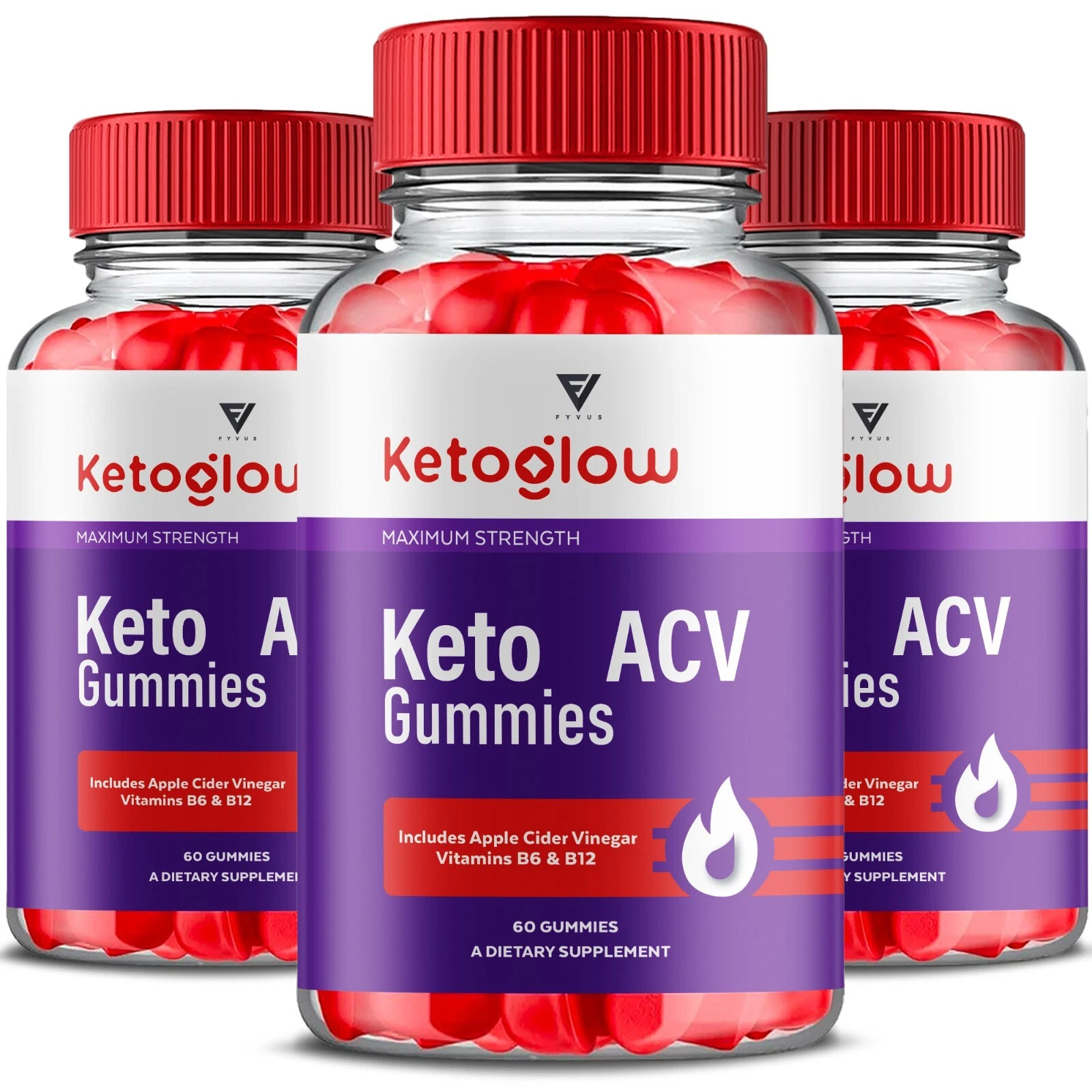 (3 Pack) Keto Glow Gummies Keto Glo Advanced Formula Supplement (180 Gummies)