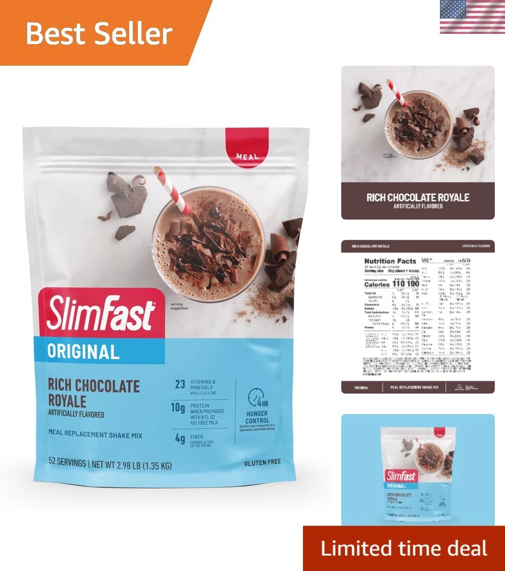 Slim-Fast Original Meal Replacement - 3lb Rich Chocolate Shake for Weight Loss