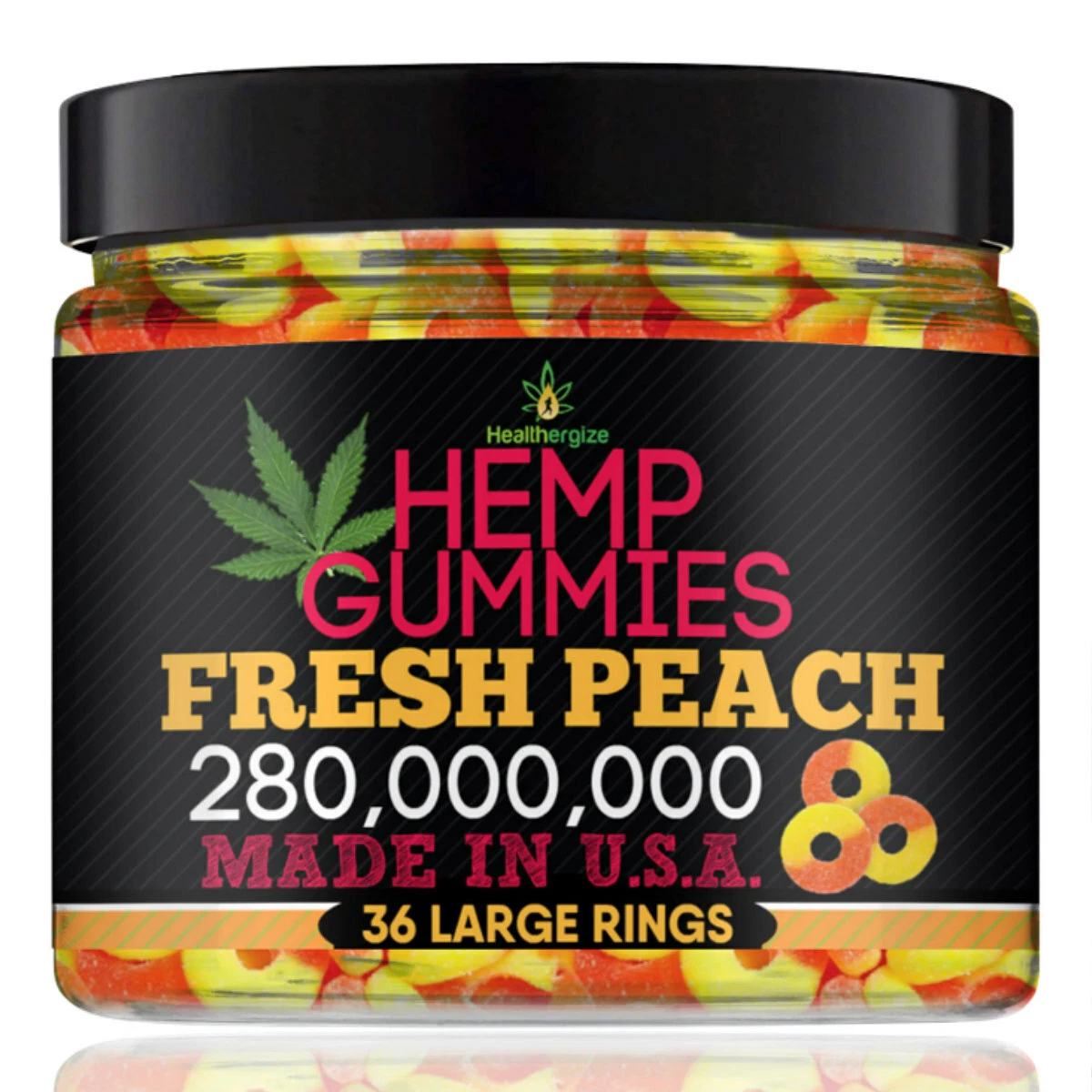 Natural Gummies Peach-Calm, Sleep, Stress, Anxiety, Pain, Muscle, Relax-USA MADE