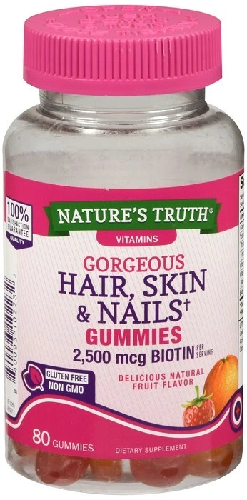 Nature's Truth Hair, Skin & Nails Gummies Natural Fruit 80 EA
