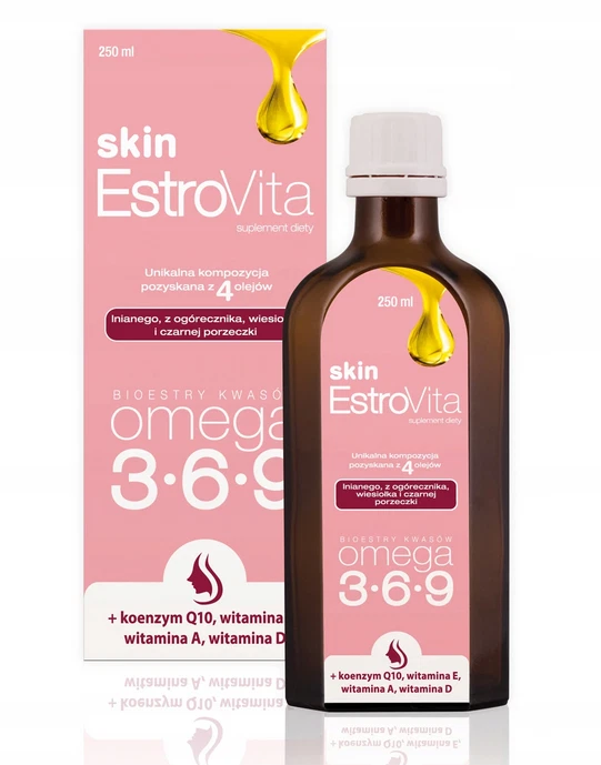 EstroVita 스킨 250ml 헤어 네일 오일 오메가3 오메가 6, 오메가 9, 무료 P&P