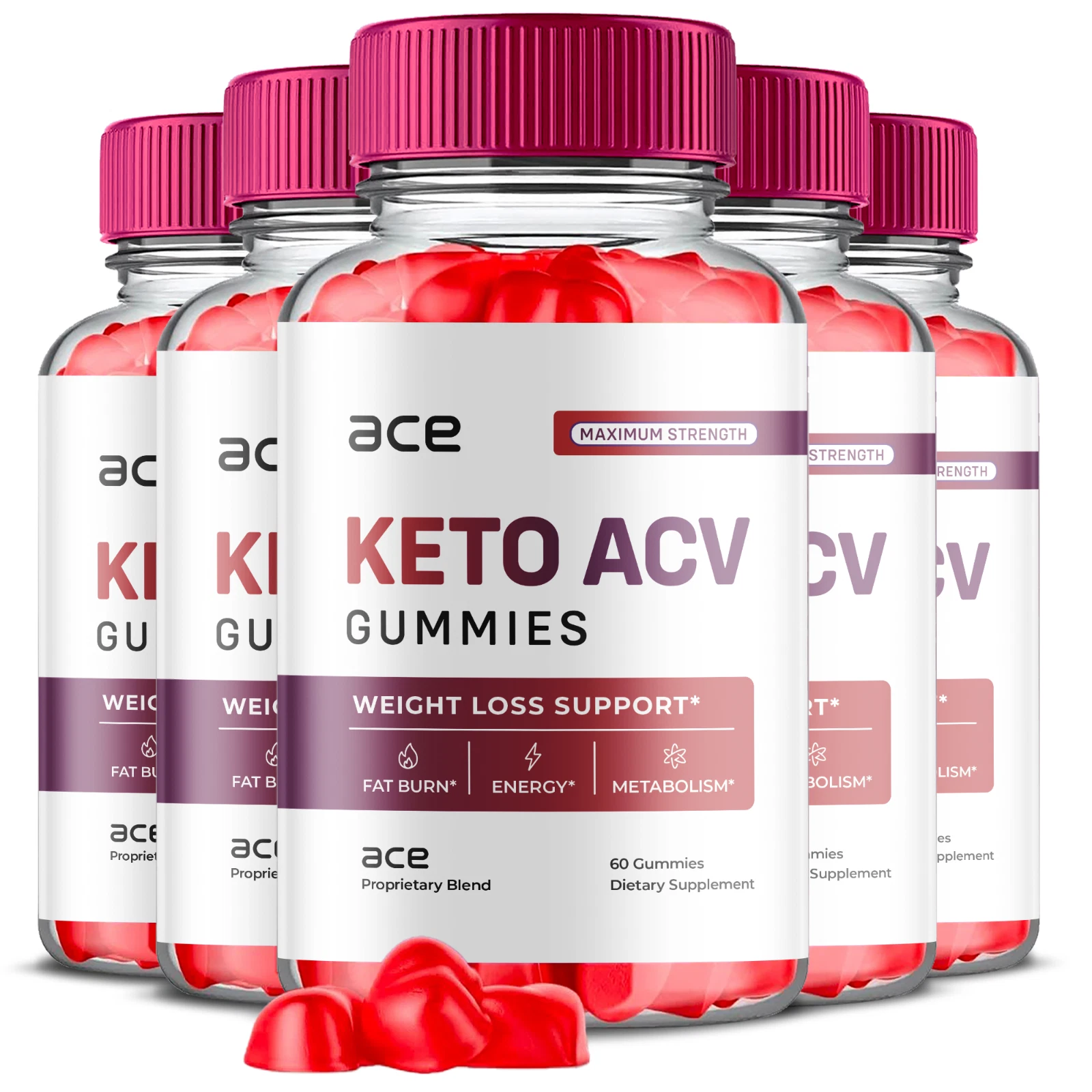 (5 Pack) Ace Keto ACV Gummies, Ace Keto Gummies Weight Loss (300 Gummies)