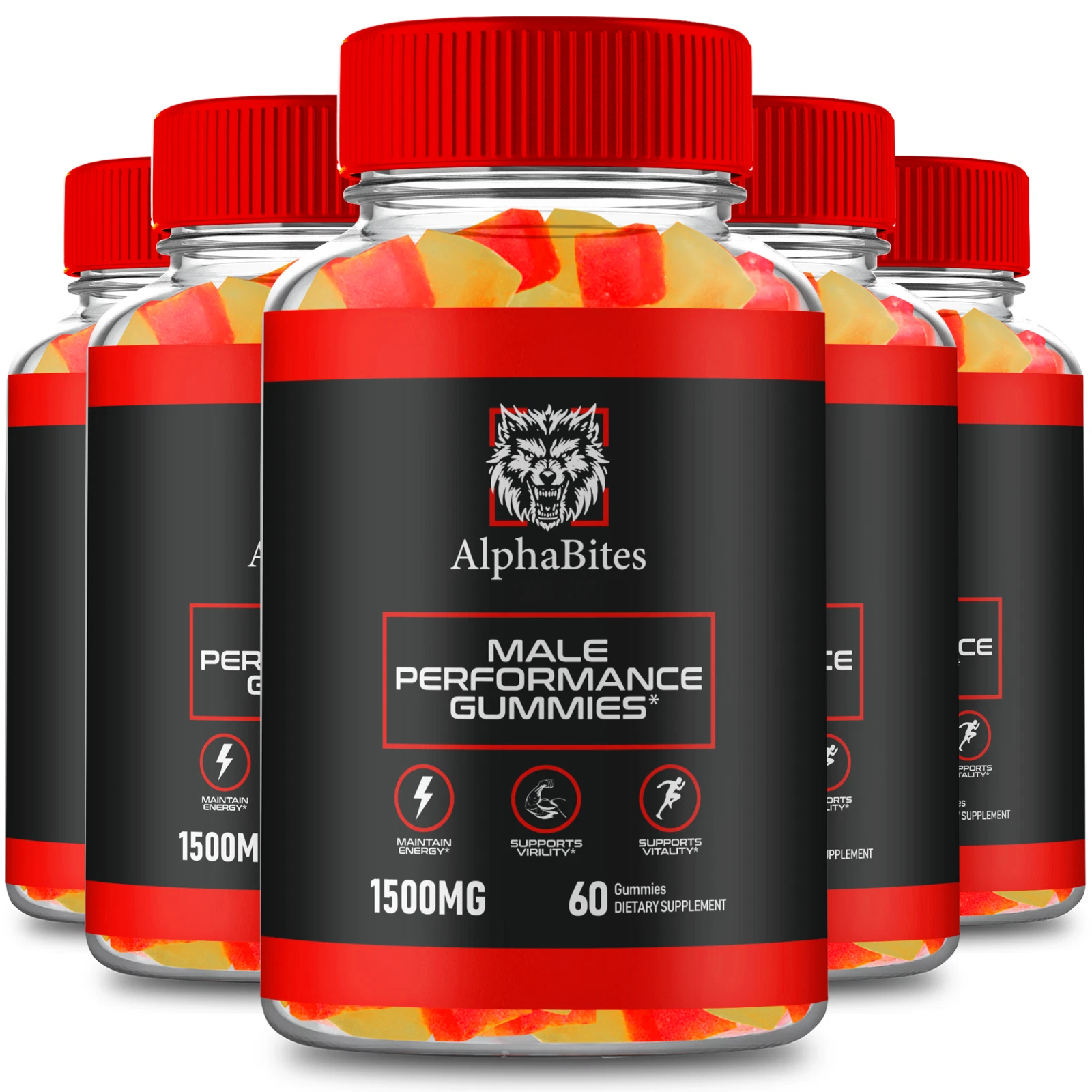 (5 Pack) AlphaBites Advanced Men Health Gummies, Alpha Bites Gummy (300 Gummies)