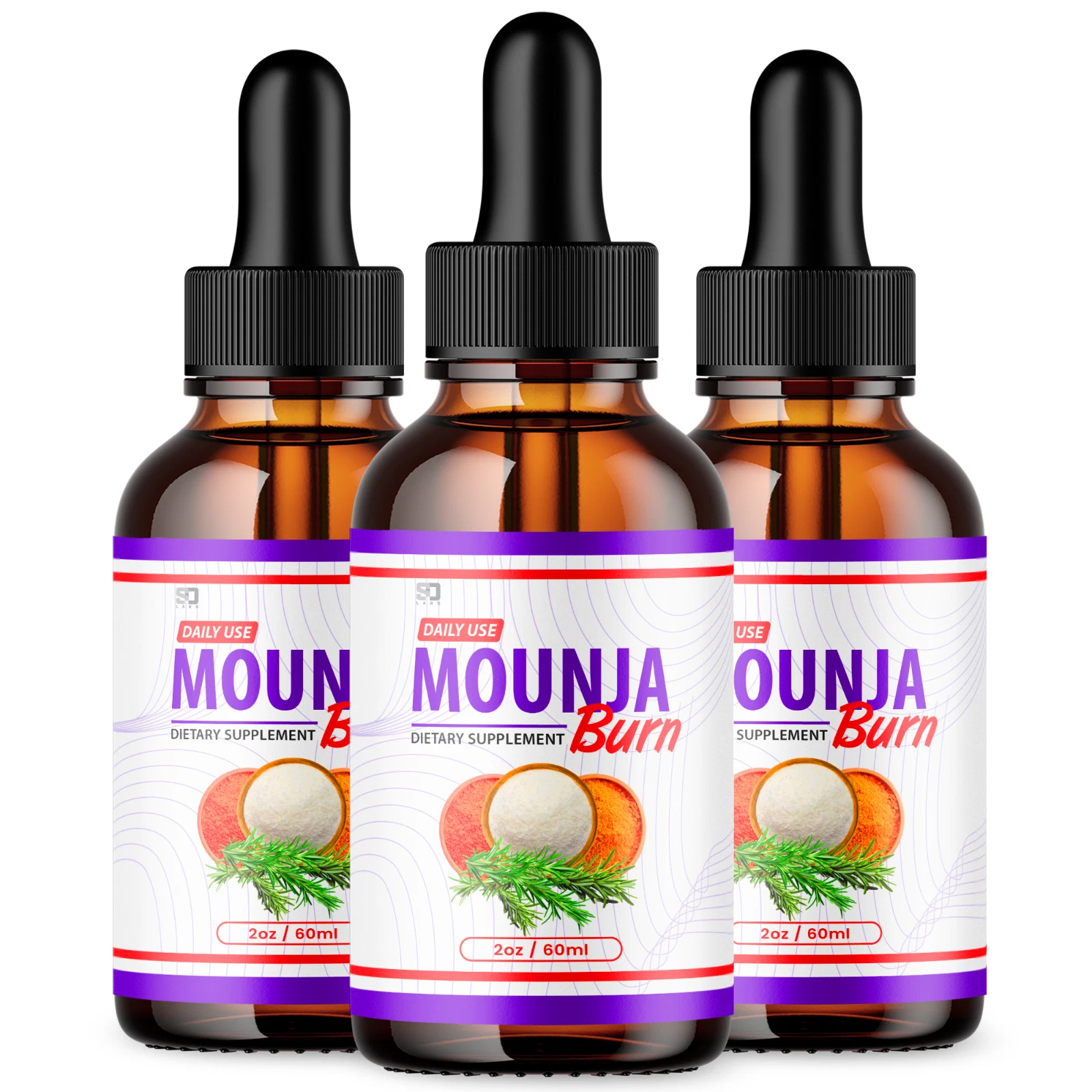 (3 Pack) Mounja Burn Drops For Weight Loss, Mounja Burn Diet Drops (2oz)