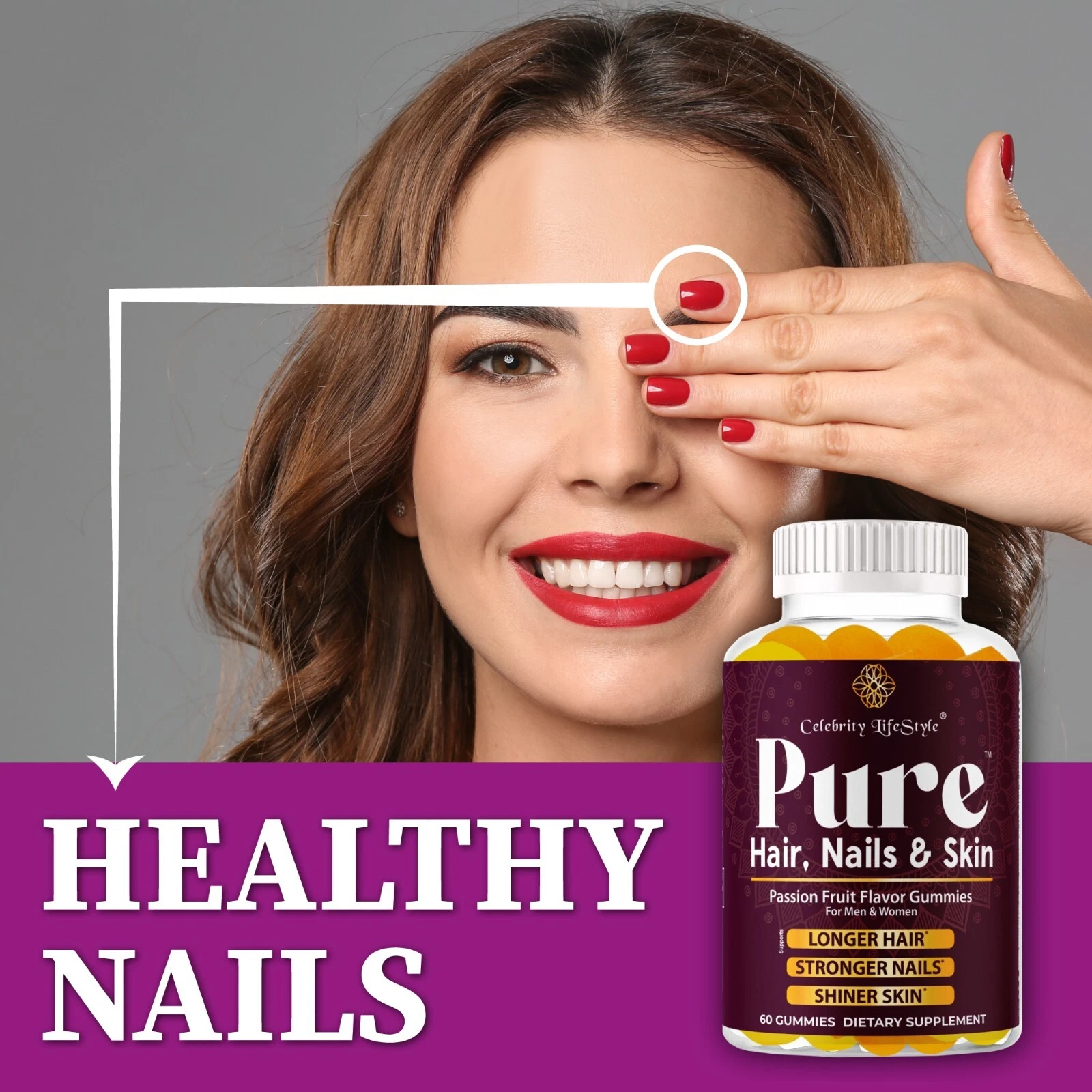 Collagen Capsules Beauty Booster Gummies Supports Skin, Hair & Nails