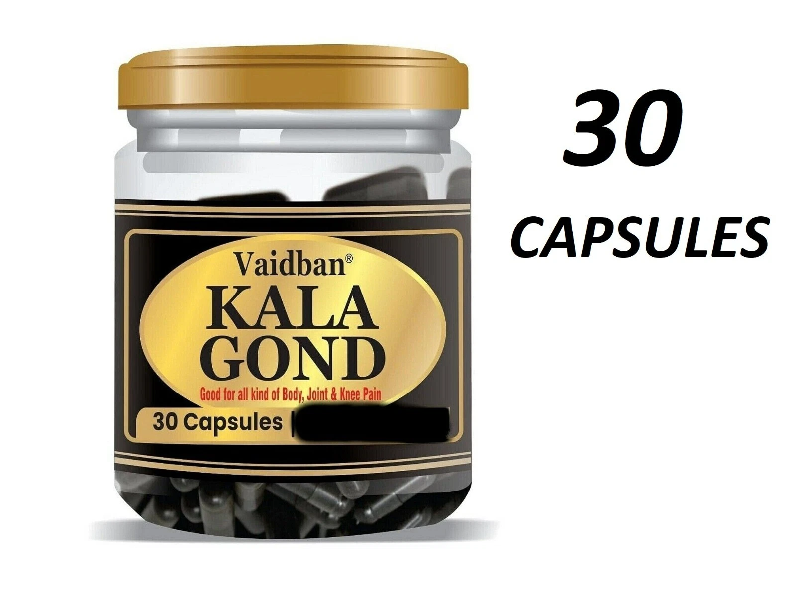 ORIGINAL Vaidban Kala Gond 30 CAPS ( kal niryas ) Gond FREE SHIPPING