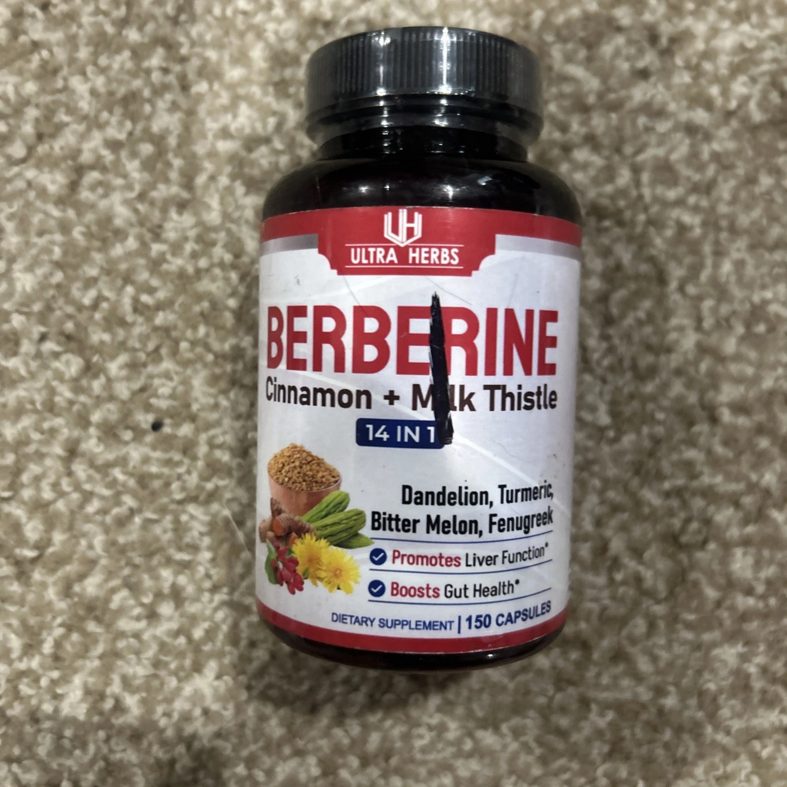 Premium Berberine 12,200MG with Cinnamon, Milk Thistle 14 In 1 150 Caps