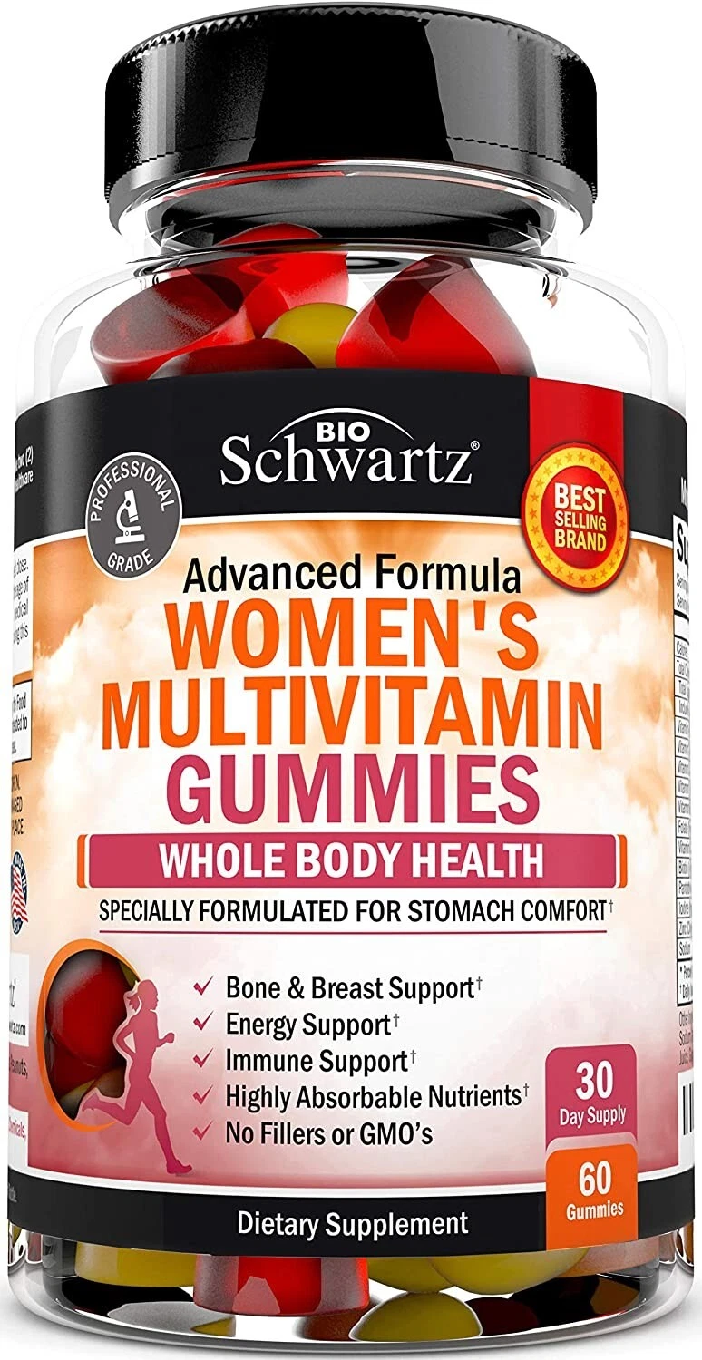 Women's Multivitamin Gummies with A, C, B6 B12 D & E Vitamins for Immune Support
