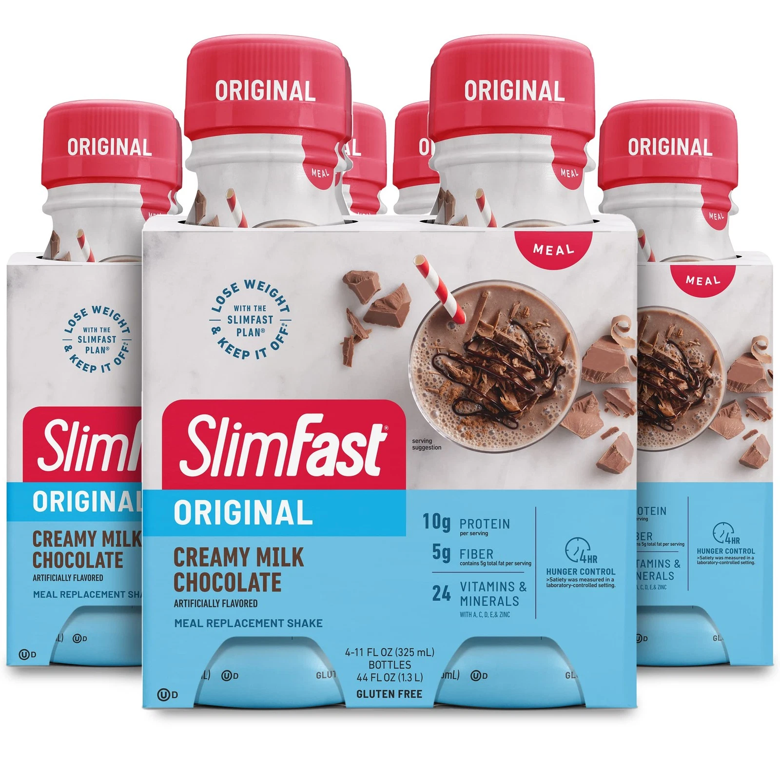 Slimfast Meal Replacement Shake, Original Creamy Milk Chocolate, 10g Of Ready To