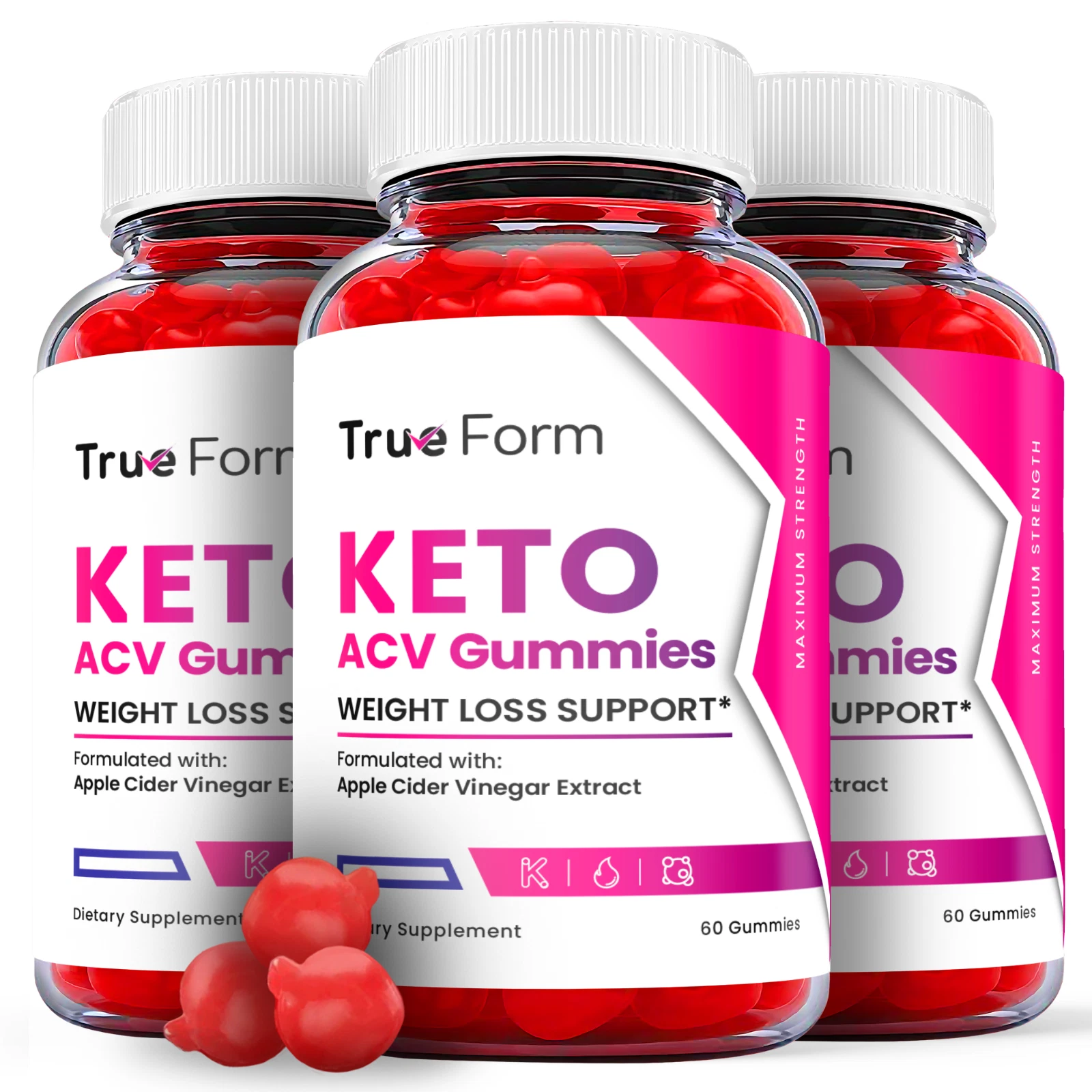 (3 Pack) True Form Keto ACV Gummies, True Form Keto Weight Loss (180 Gummies)