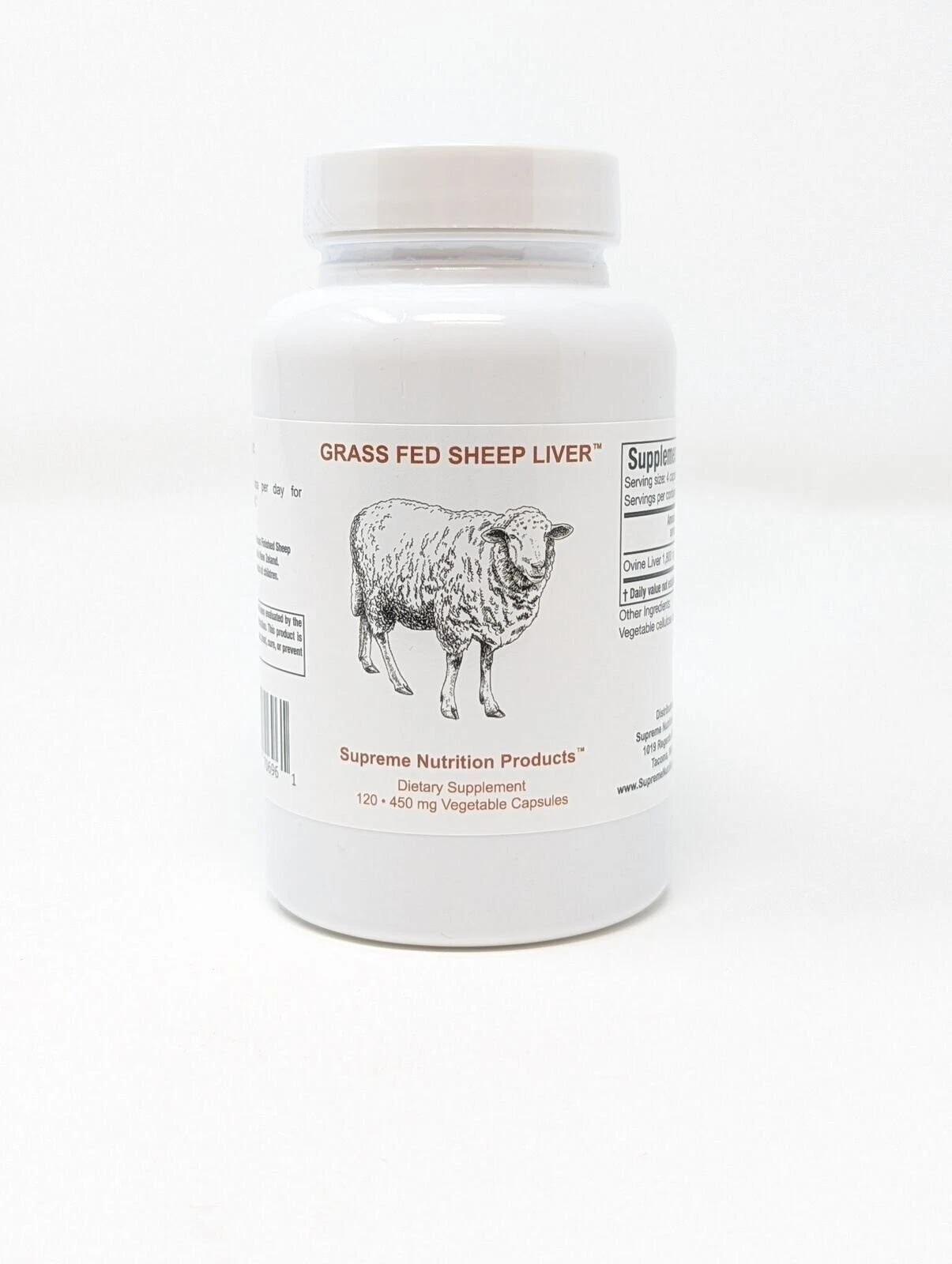 Grass Fed Sheep Liver by Supreme Nutrition. 120 Cap. Liver Support