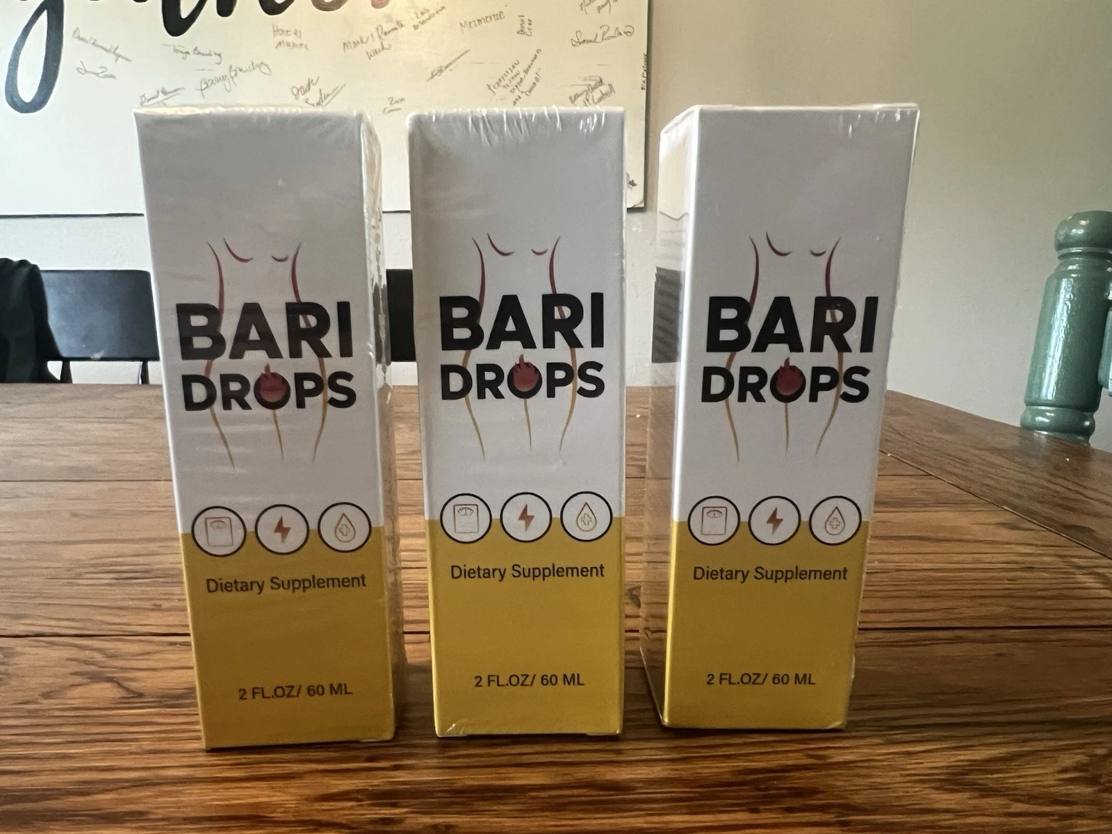 (3 Pack) Bari Drops Liquid Supplement-Natural Formula - 10oz Total (2oz x 5)
