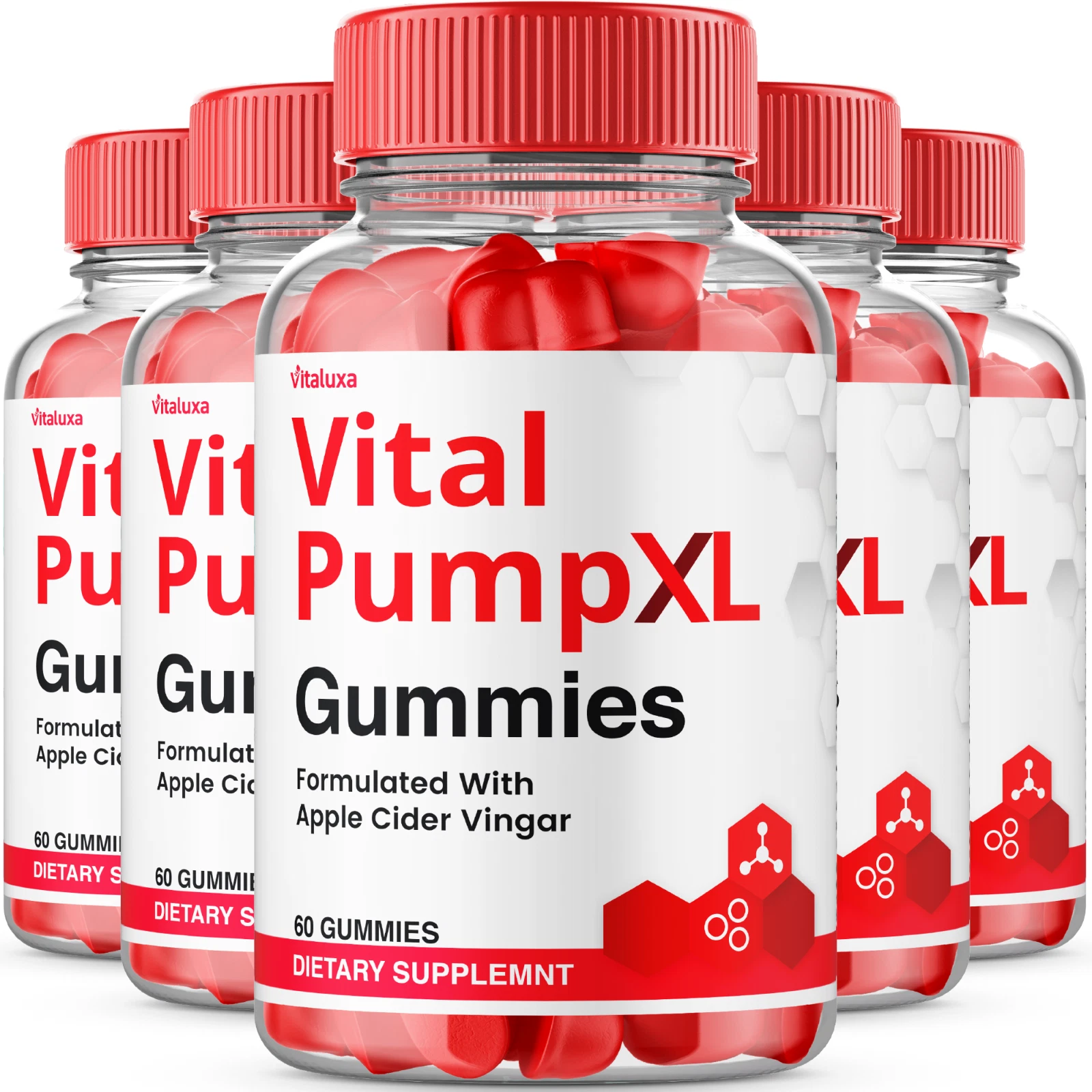 (5 Pack) Vital Pump XL Gummies for Men Max Strength, VitalPump XL (300 Gummies)