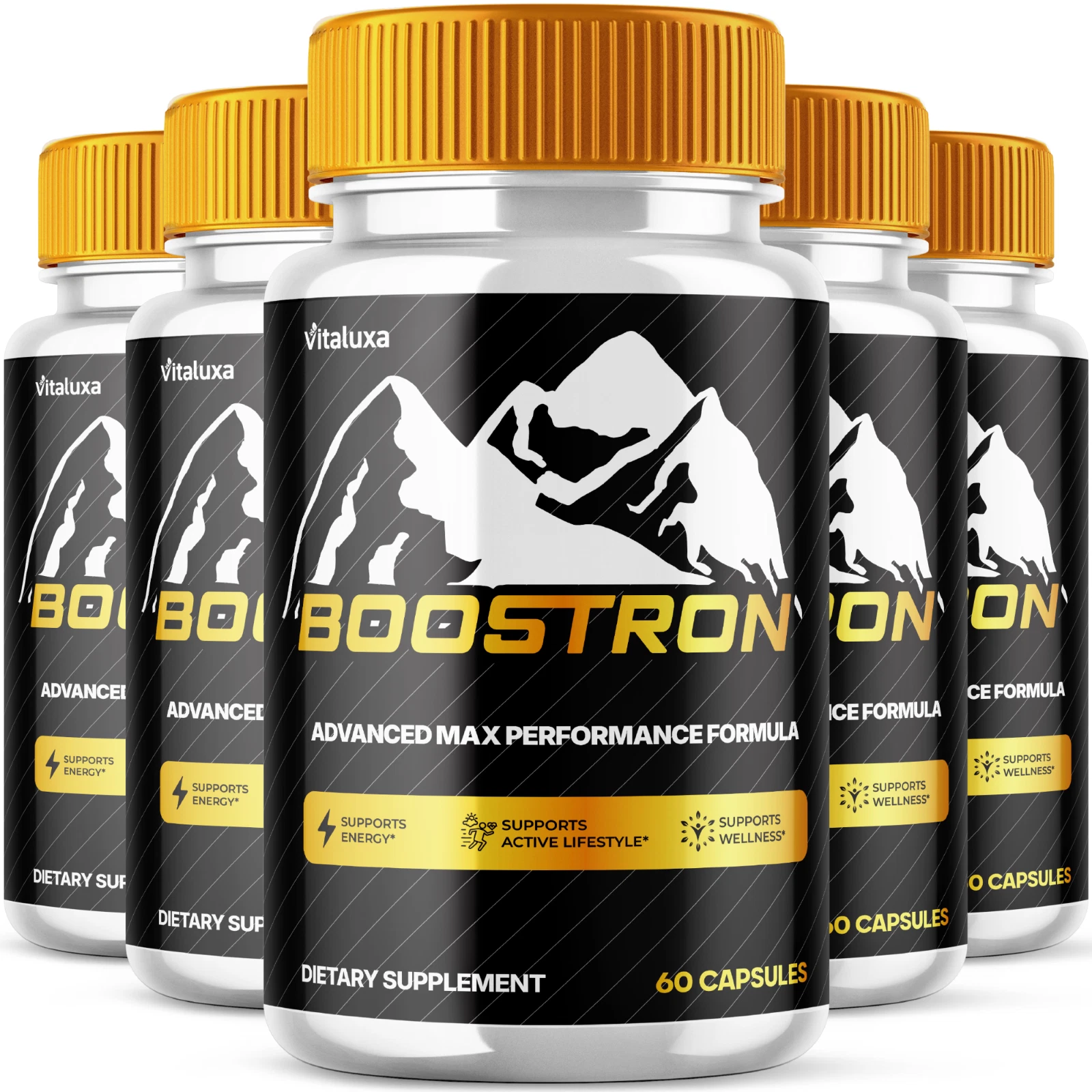 (5 Pack) Boostron Pills for Men, Advanced Formula for Male Health (300 Capsules)