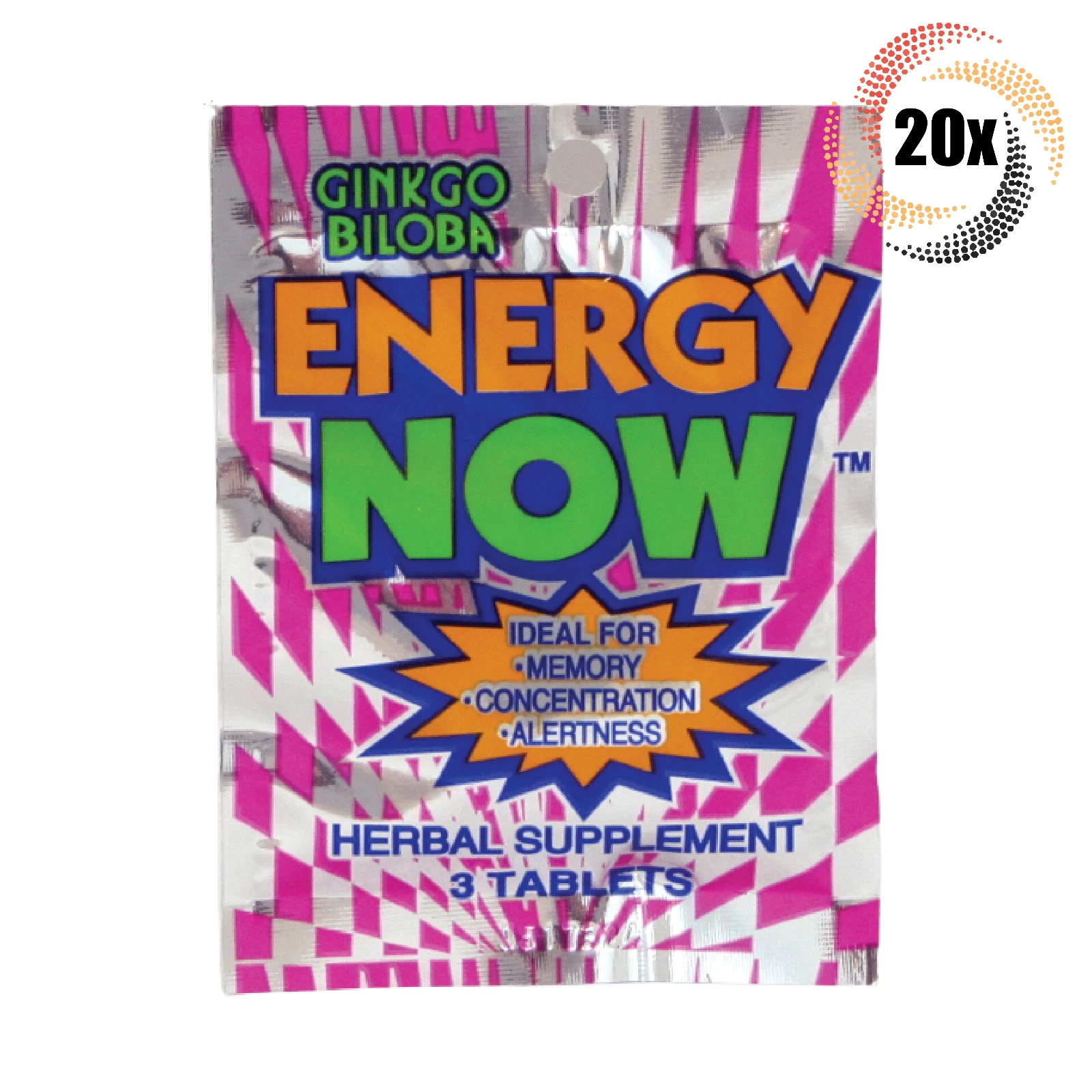 20x Packs Energy Now Ginkgo Biloba Weight Loss Herbal Supplements | 3 Tablets