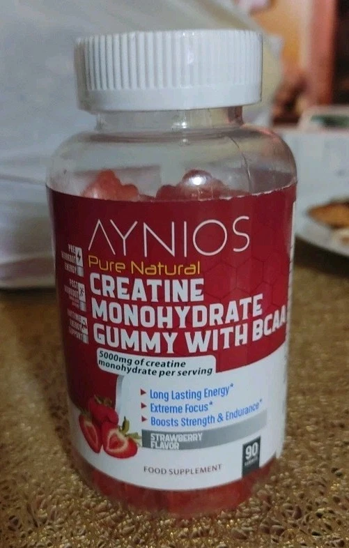 AYNOIS Creatine Monohydrate Gummies for Men & Women - (Strawberry, 90ct)