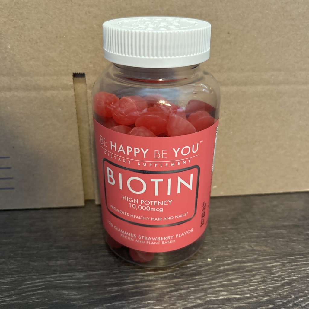 Be Happy Be You Biotin Supplement Healthy Hair & Nails High Potency 120 Gummies
