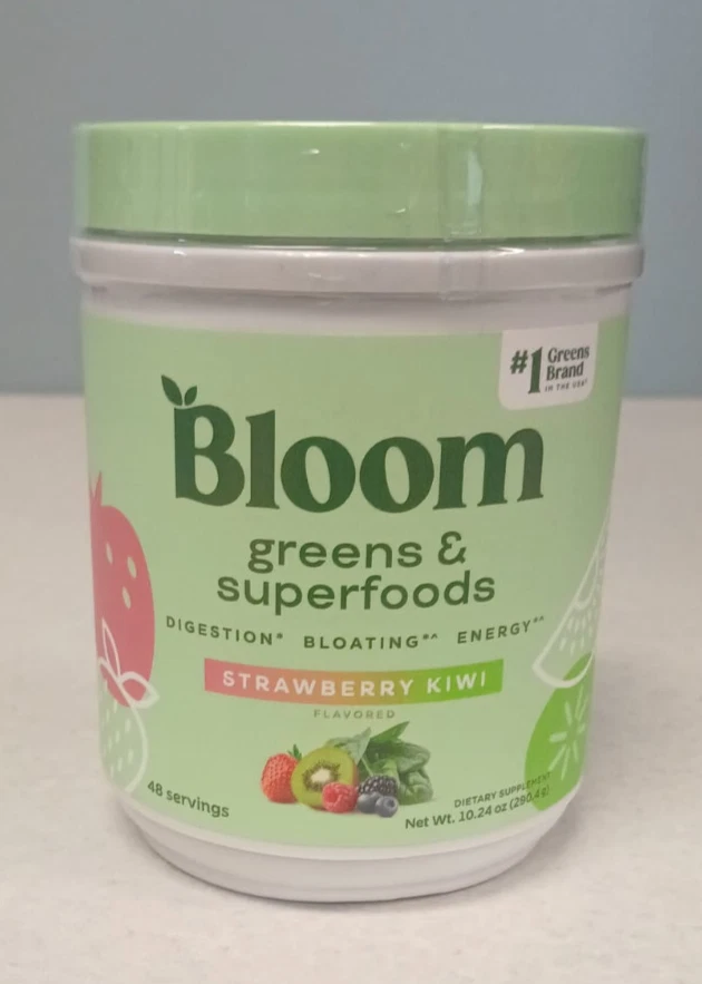 BLOOM NUTRITION Greens and Superfoods Powder Strawberry Kiwi 48 Servings NEW
