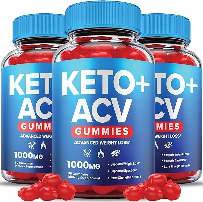 Keto ACV Gummies Advanced Weight Loss Supplements 1000mg (180 Gummies) - 3 Pack