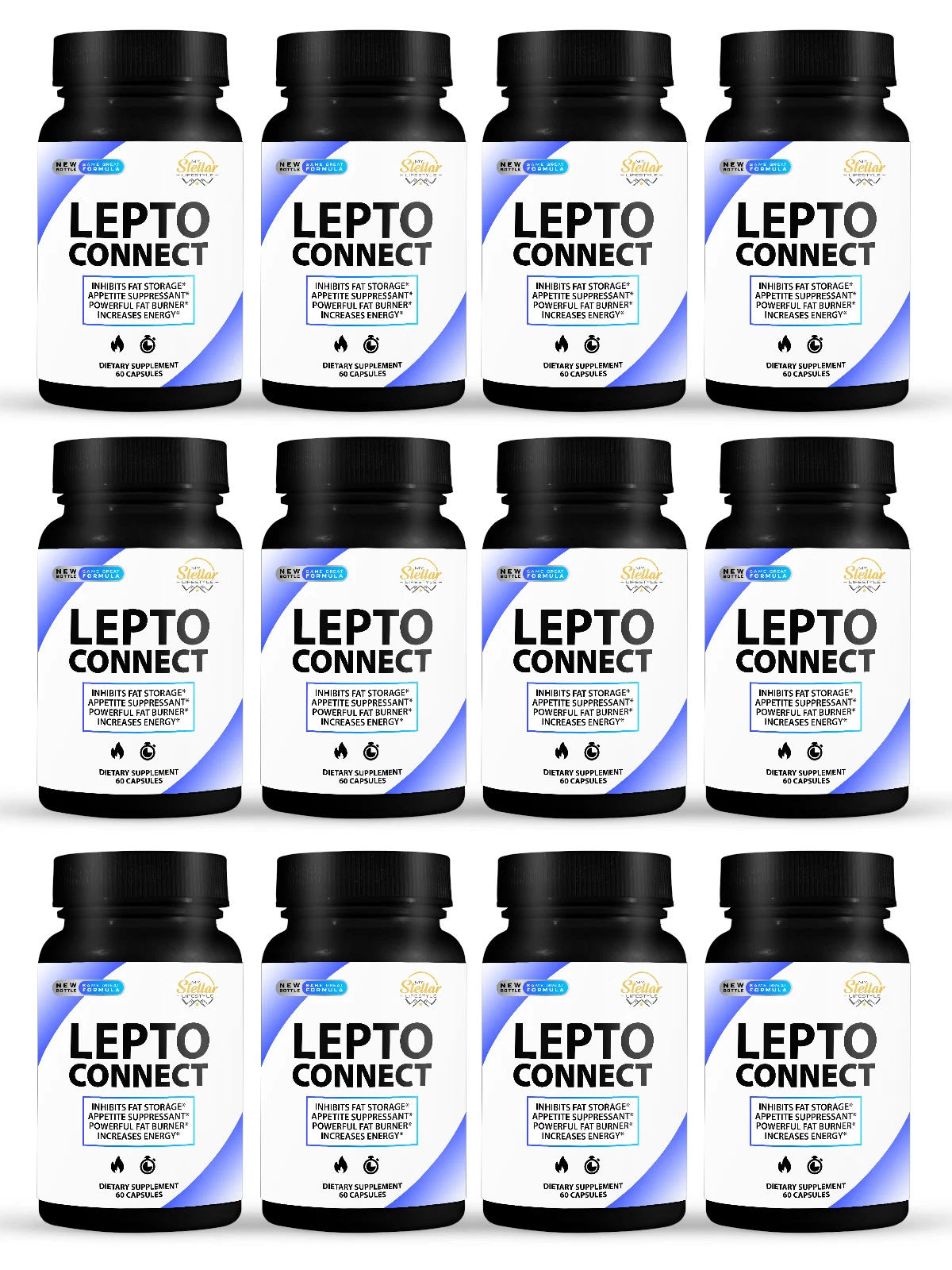 12 Pack Lepto Connect, increases energy & suppress appetite-60 Capsules x12