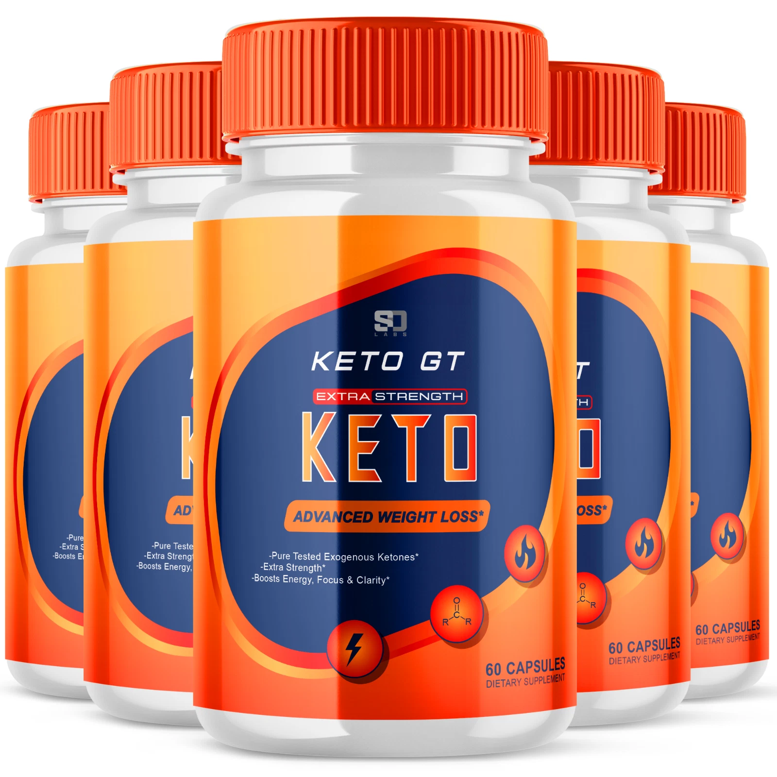 (5 Pack) Keto GT, KetoGT Extra Strength Advanced Weight Loss Pill (300 Capsules)
