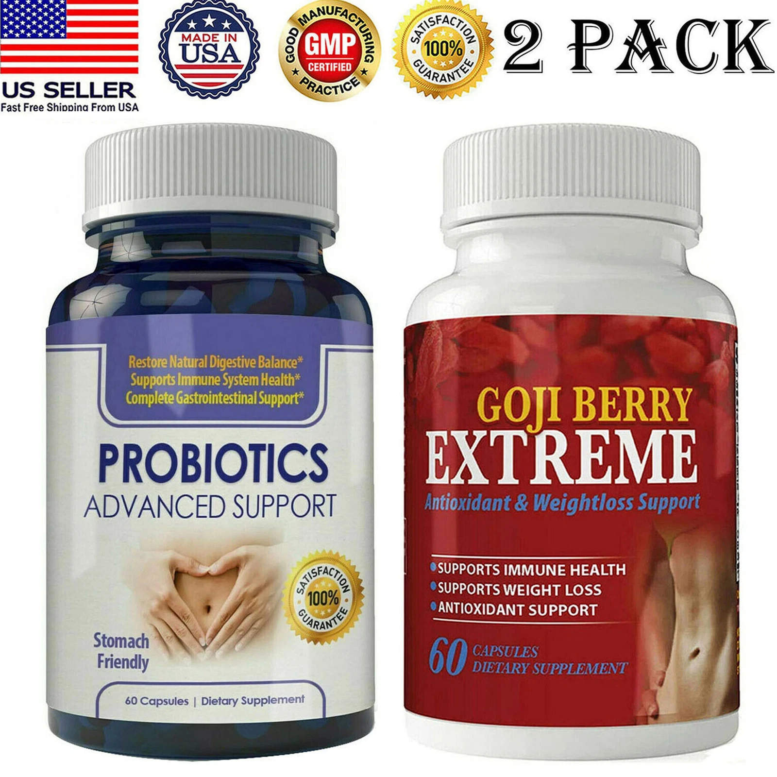 Probiotic Supplement Support Immune Health Goji Berry Fat Burn Weight Loss Pills