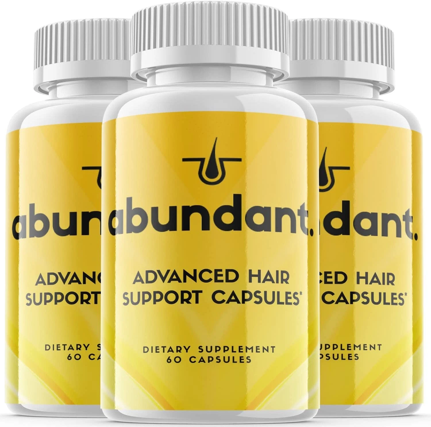 3 Pack - Abundant Supplement Pills, Support Healthy Hair Growth - 180 Capsules