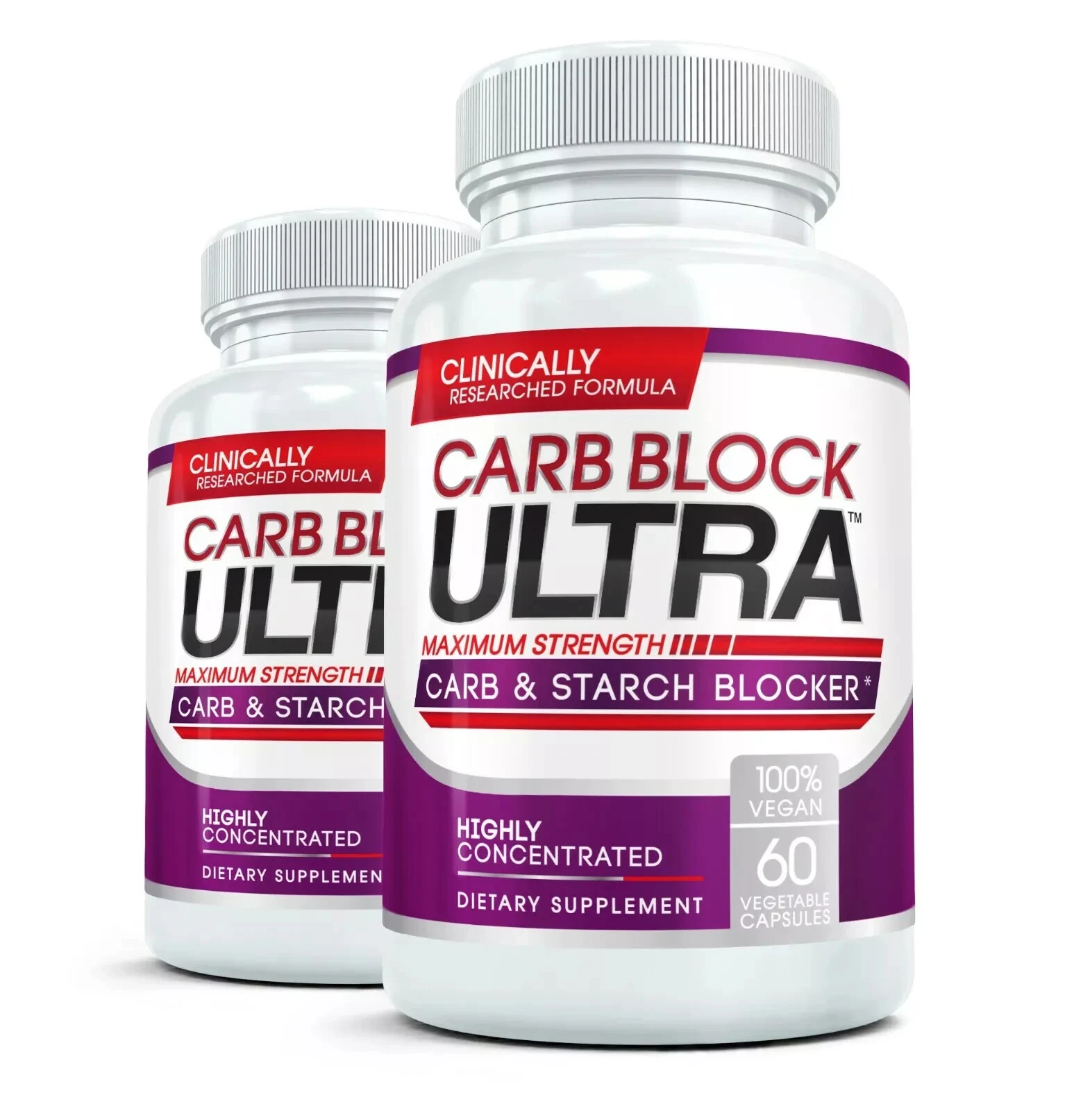 CARB BLOCK ULTRA Best Starch & Fat Blocker Weight Loss Diet Pill, Pack of 2