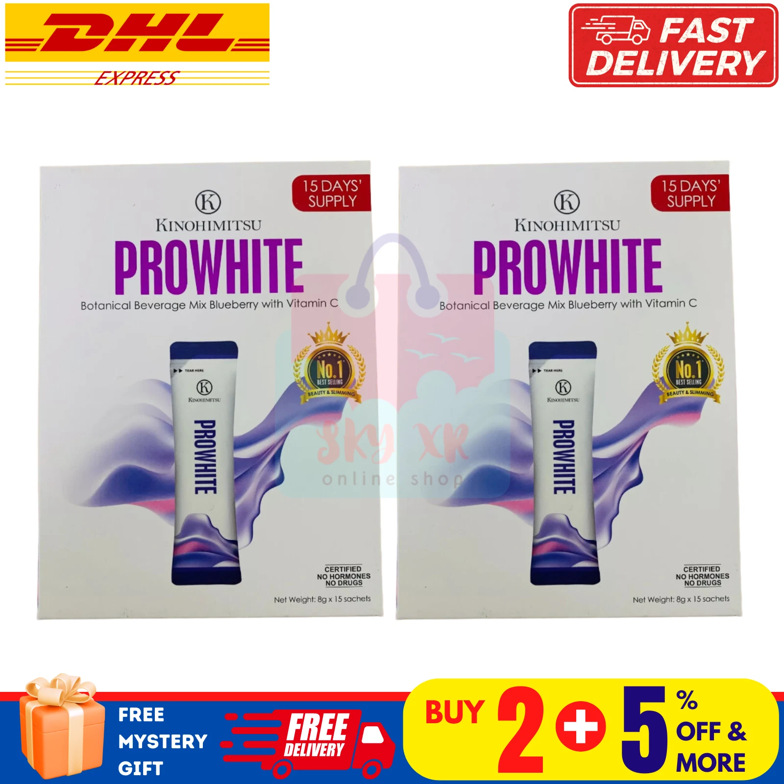 2 X Kinohimitsu ProWhite for Brighten Skin Eliminate Spot NEW 15s FAST SHIPPING