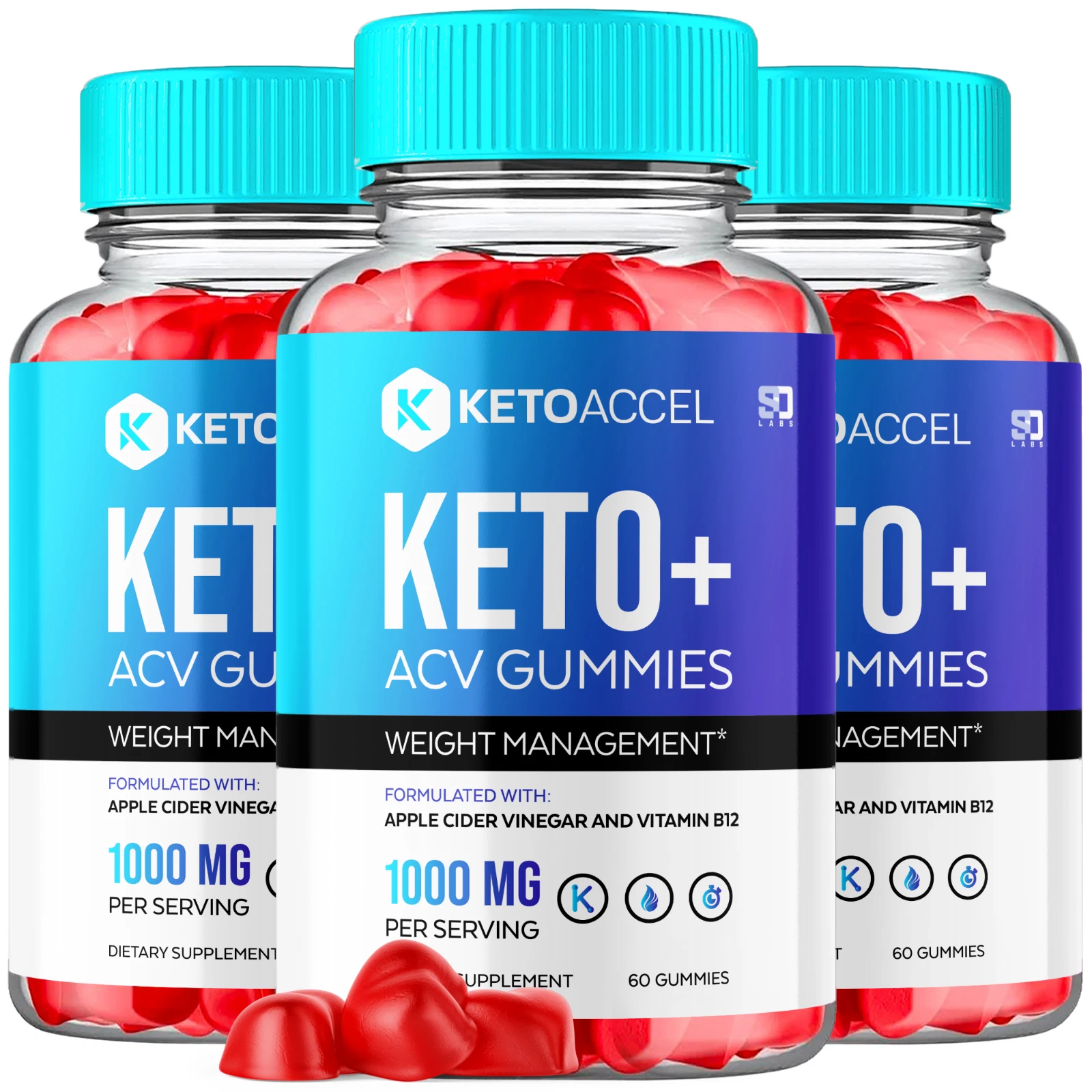 (3 Pack) Keto Accel, Keto Accel ACV Keto Gummies for Weight Loss (180 Gummies)