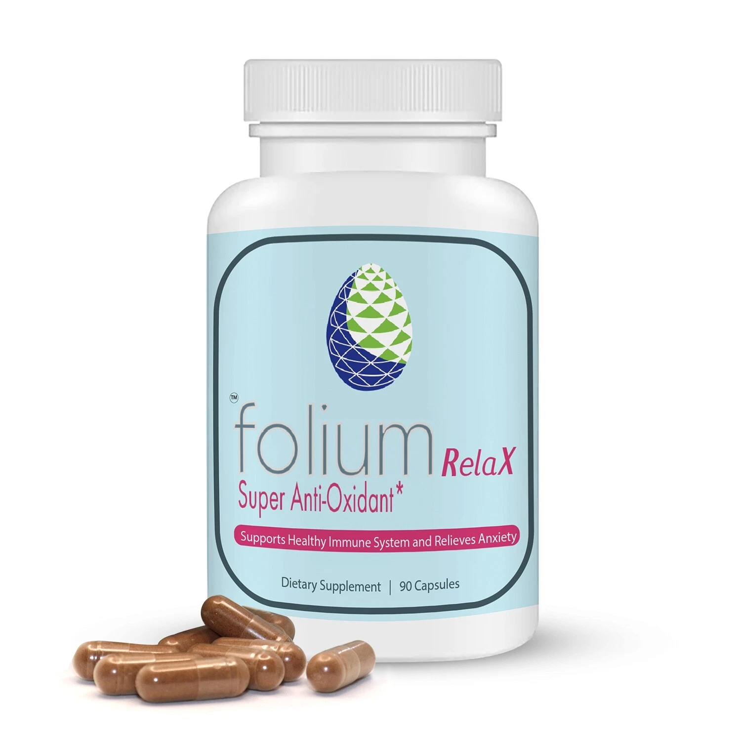Folium Relax Stress Relief Supplement – All-Natural Mood Support-90 Caps