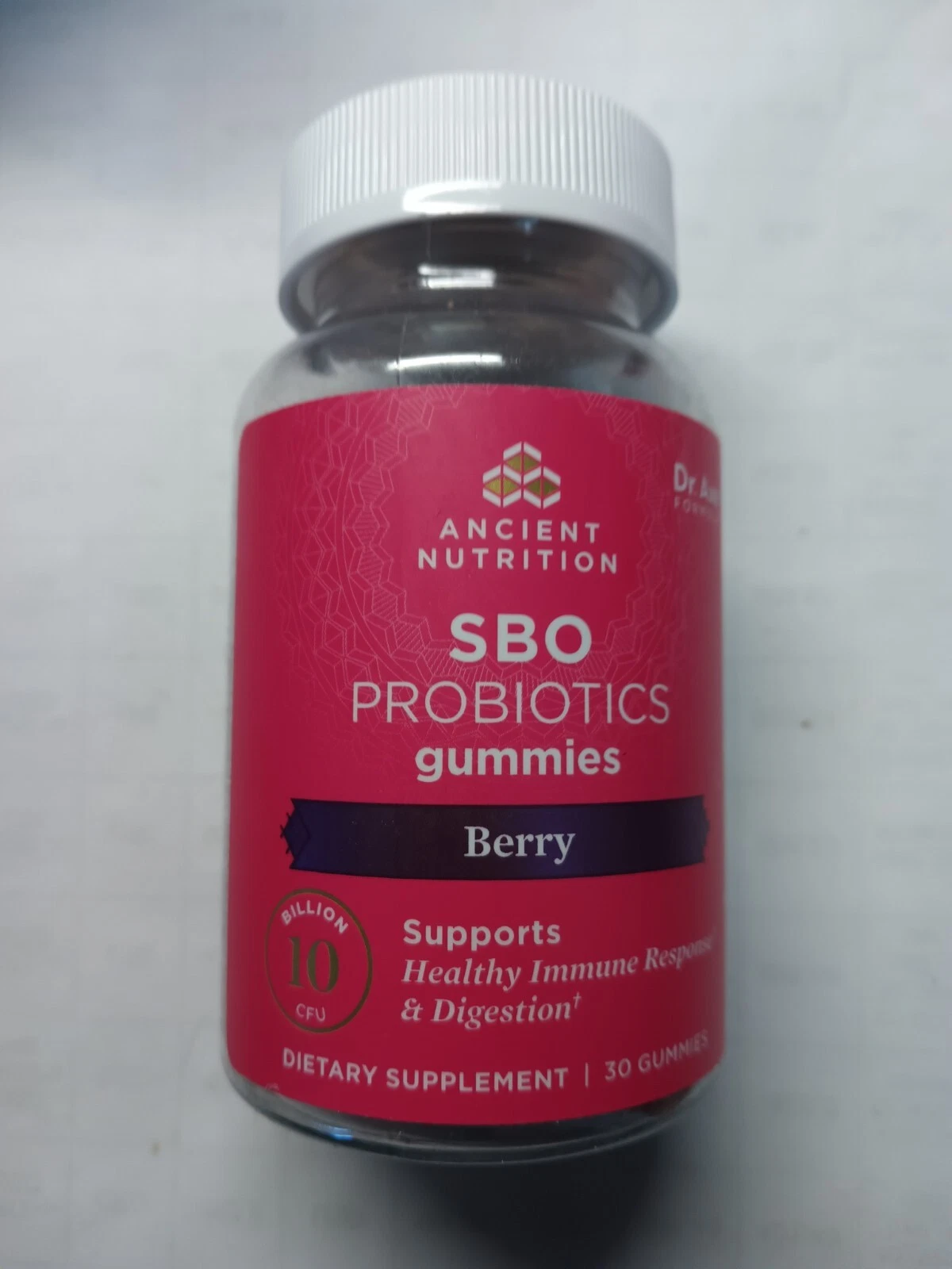 Dr. Axe / Ancient Nutrition, SBO Probiotics Gummies, Berry, 10 Billion CFU