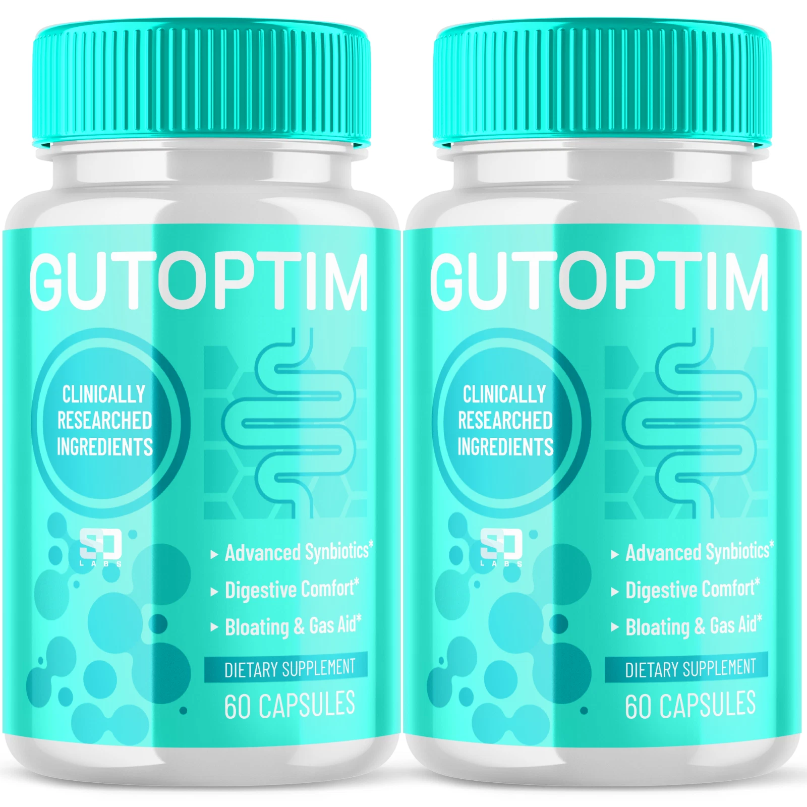 Gutoptim Advanced Gut Health Pills for Digestive Comfort & Bloating (2 Pack)