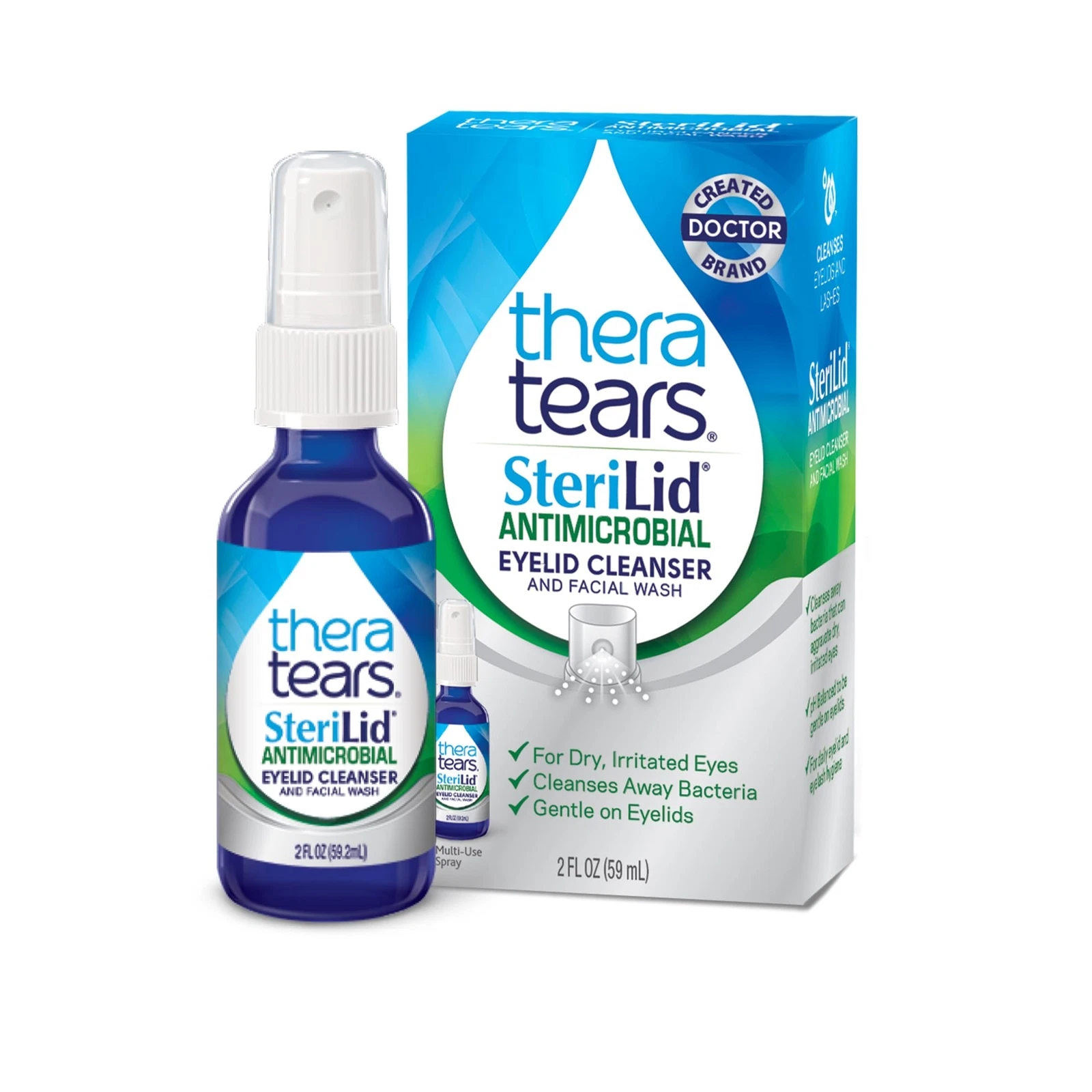 TheraTears SteriLid Antimicrobial Eyelid Cleanser and Face Wash, for irritated